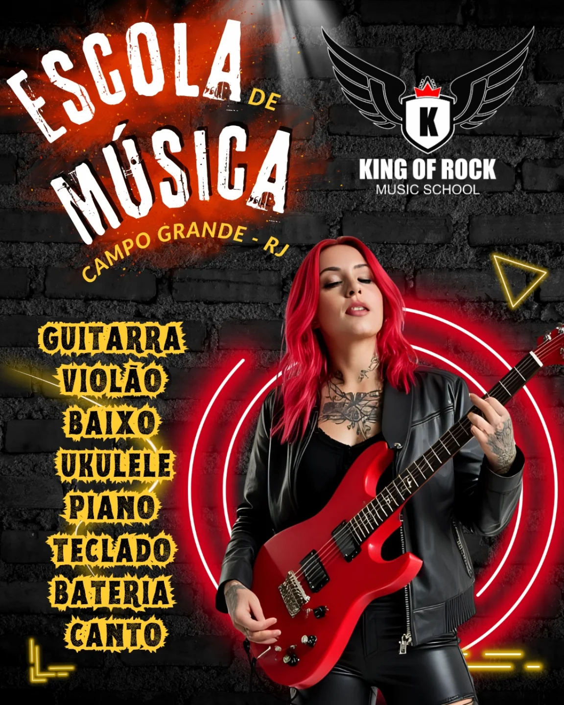 King of Rock Facebook ad: Quer iniciar seus estudos musicais com uma metodologia…