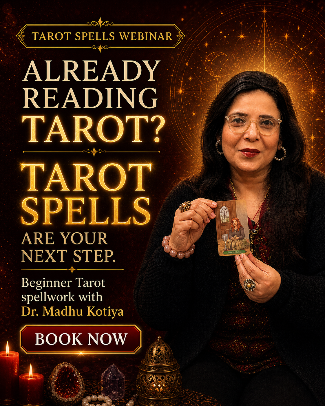 Madhu Kotiyaa Shezaim Facebook ad: Tarot Spells Webinar | Rs. 333