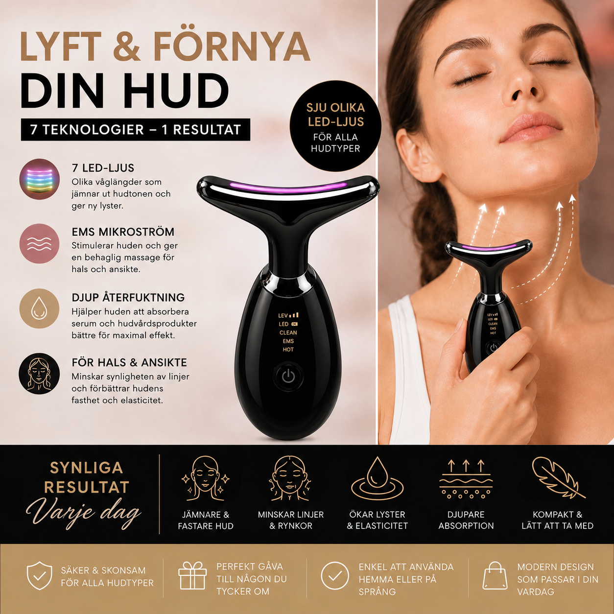 NEVIQ Beauty Facebook ad: Ge hals och ansikte lite extra omtanke