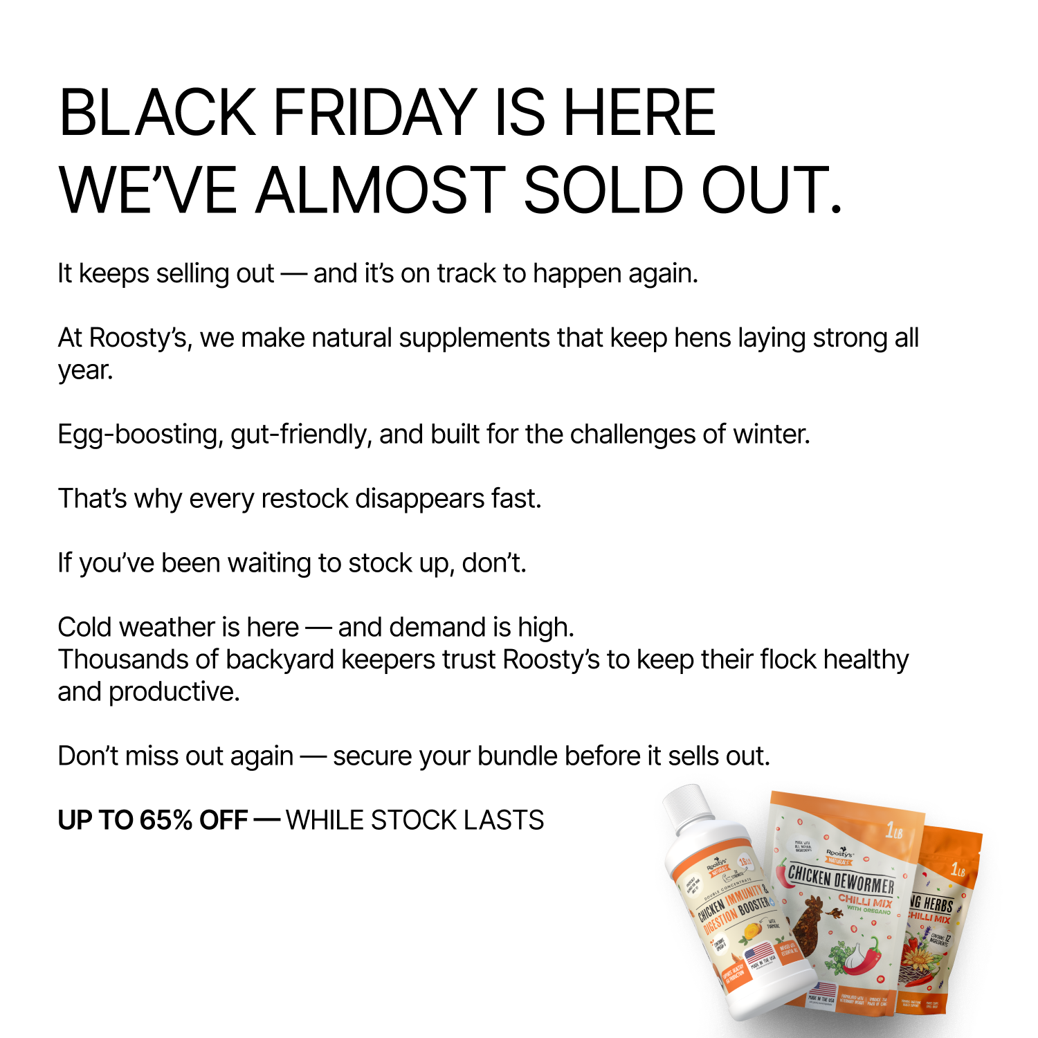 Roosty's Facebook ad