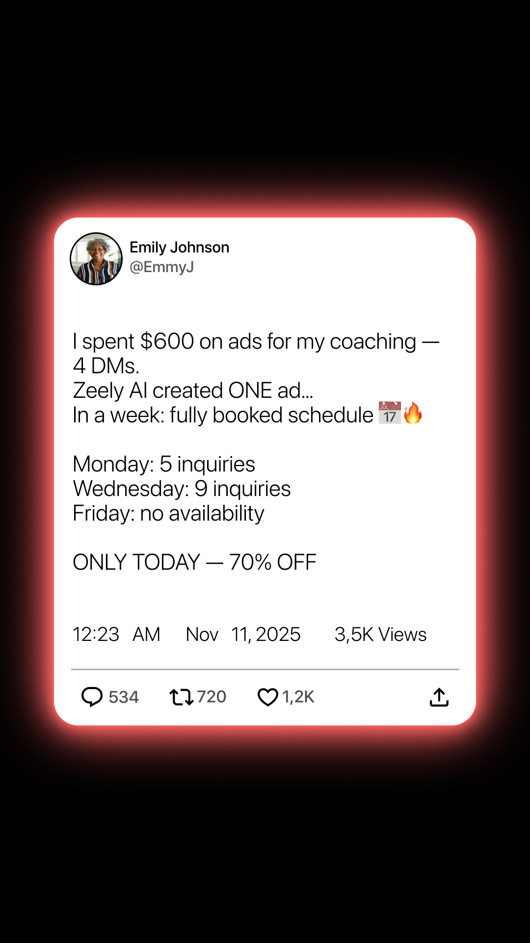 Zeely Facebook ad