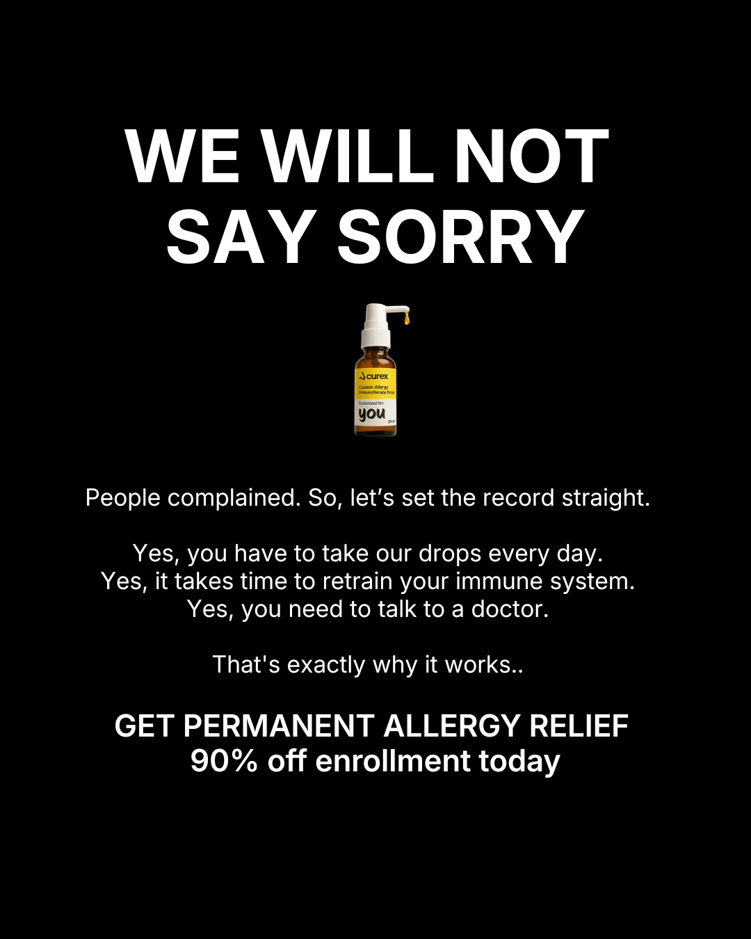 Curex Allergy Facebook ad