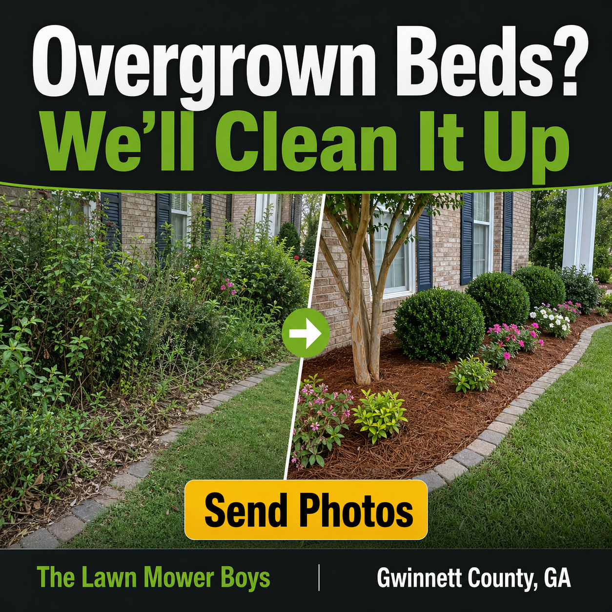 Thelawnmowerboys Facebook ad: Overgrown Beds?