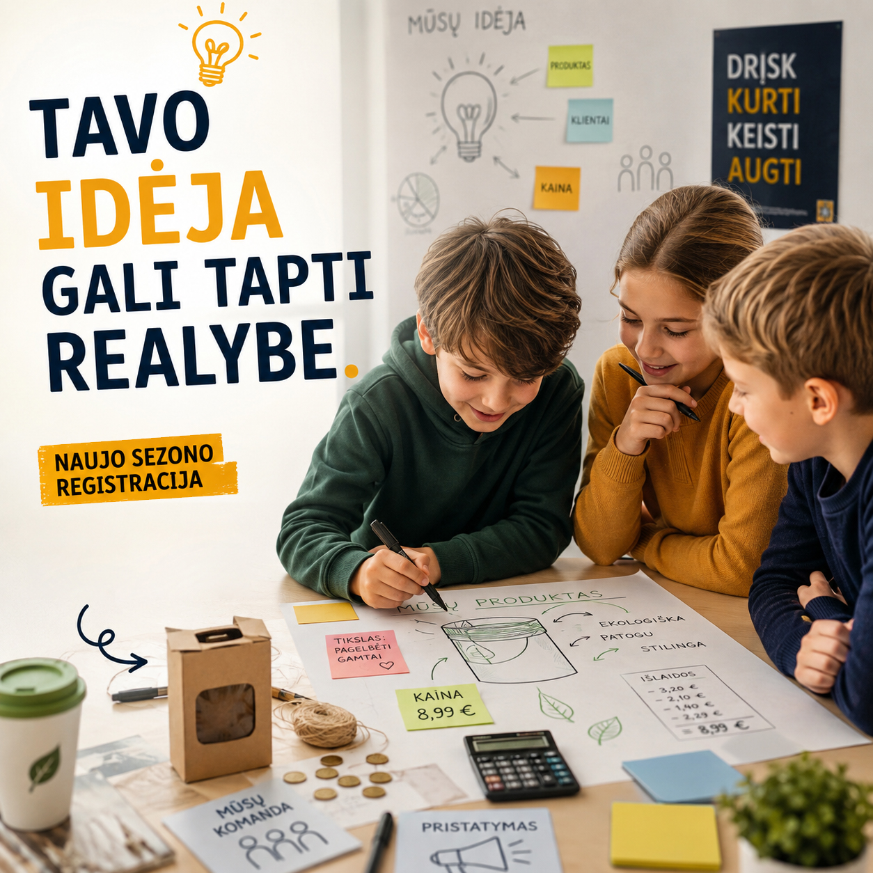 Businesskids Lietuva Facebook ad: Verslumo būreliai vaikams