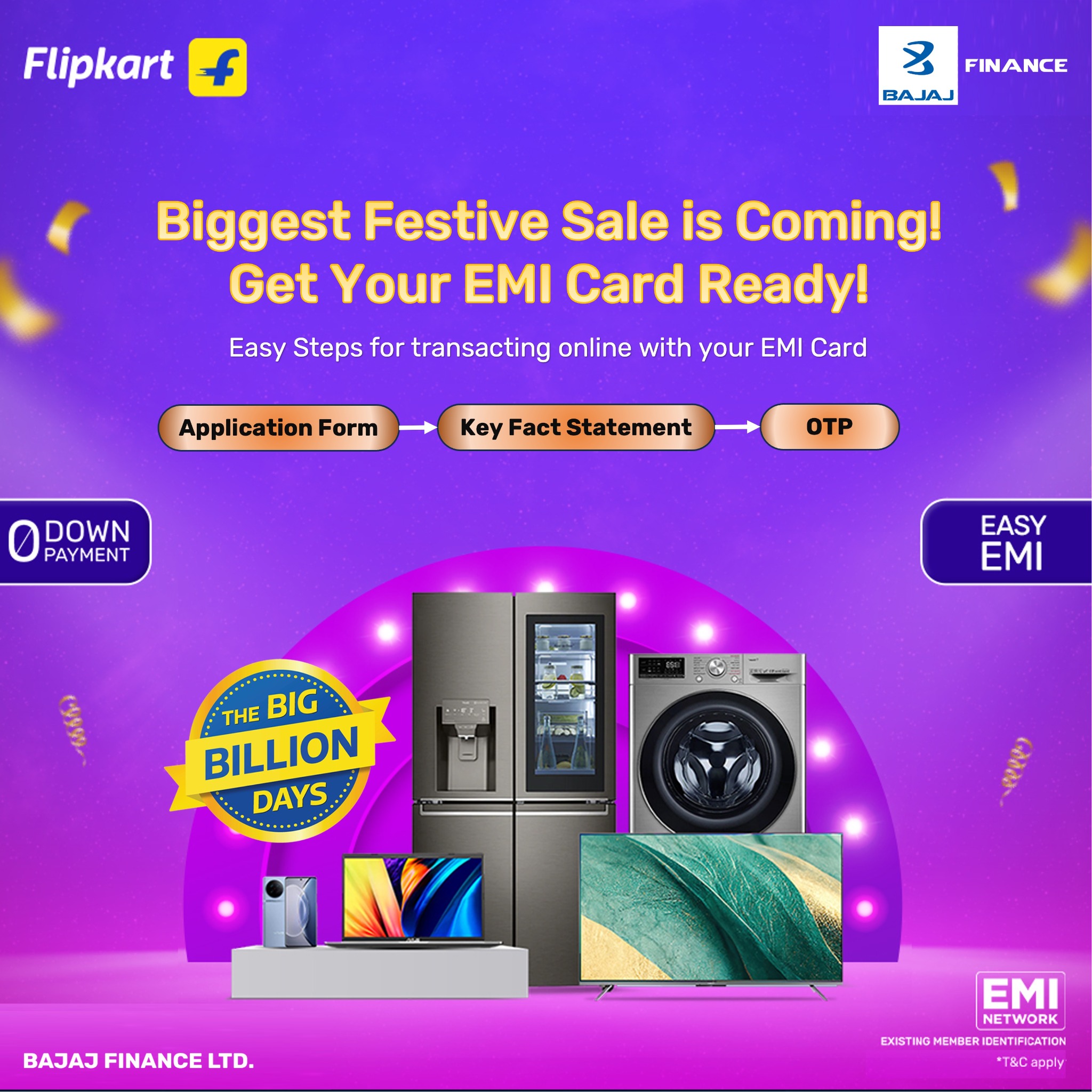 Bajaj Finserv Facebook ad: Get Ready for the Flipkart BBD Sale!