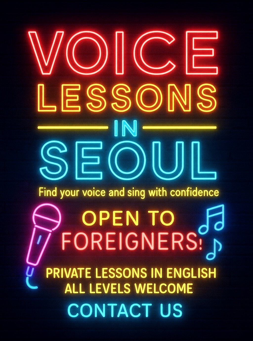보컬연구소 VLA Facebook ad: Looking for English voice lessons in Seoul?