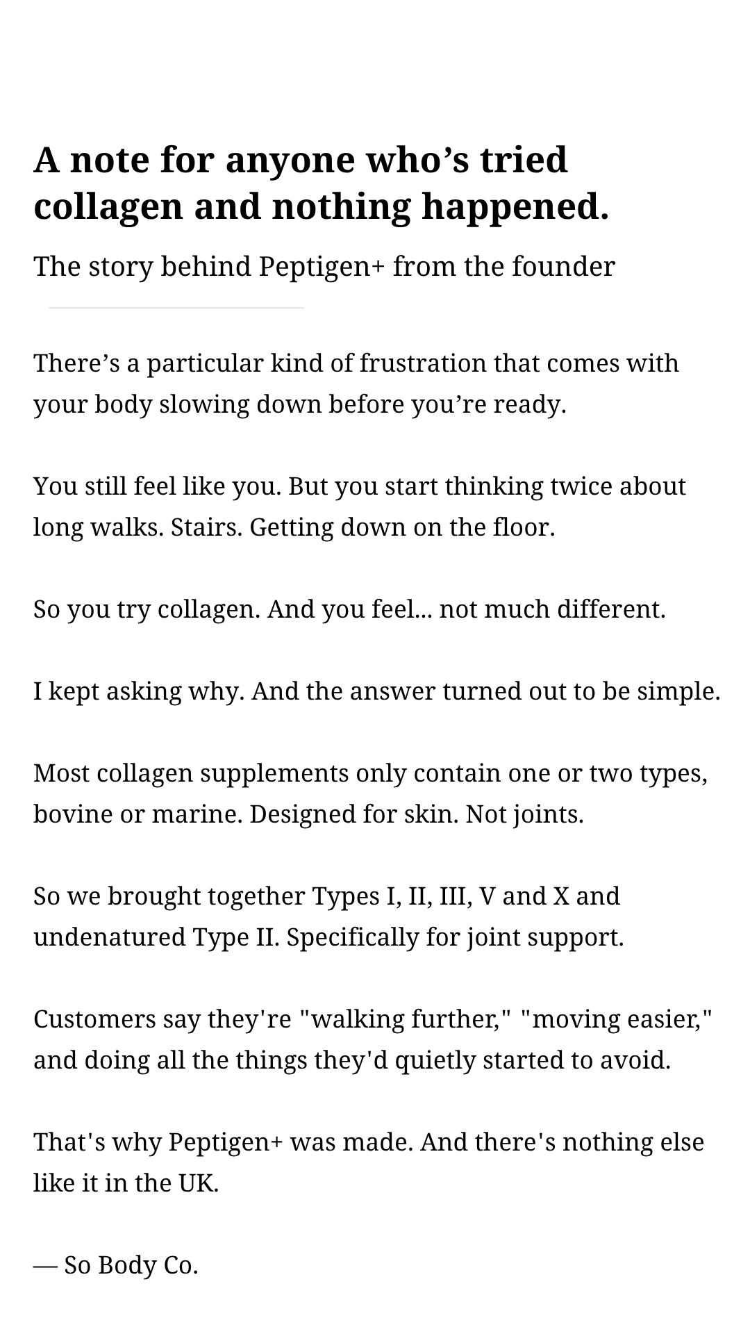 So Body Co Facebook ad