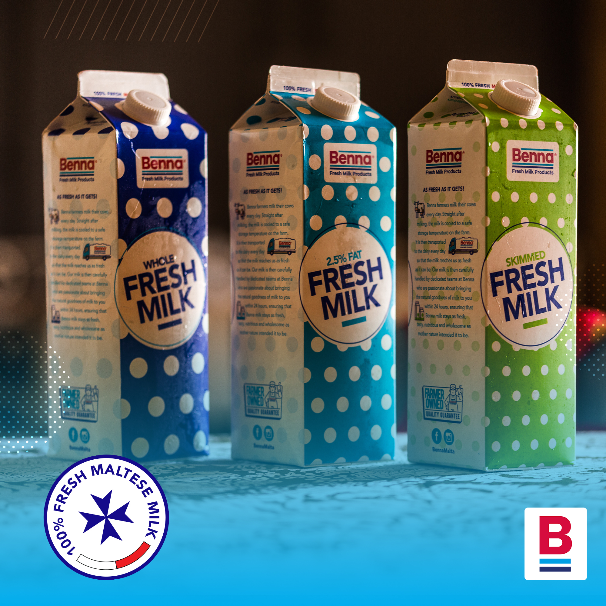 Benna (Malta Dairy Products Ltd.) Facebook ad: Nothing beats the taste of fresh Maltese milk.