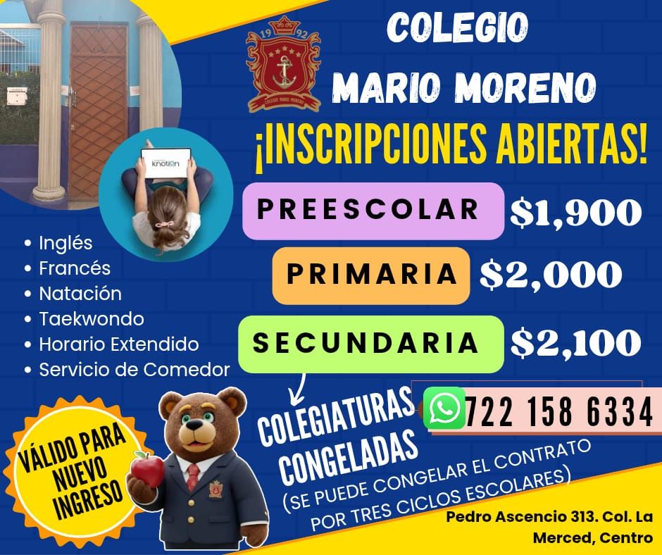 Colegio Mario Moreno Facebook ad from Jun 25, 2026