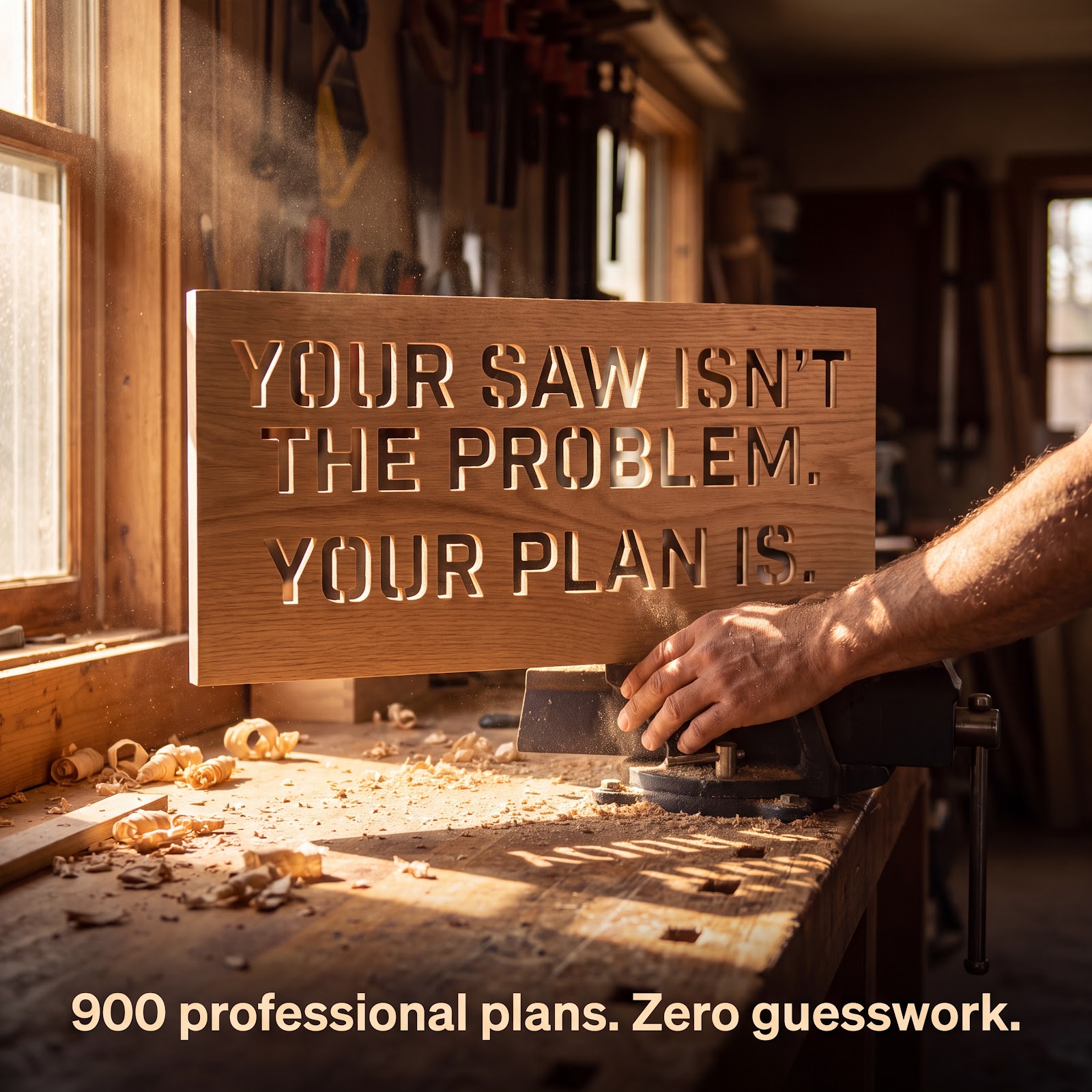 Nexora Facebook ad: +900 Woodworking Furniture Plans