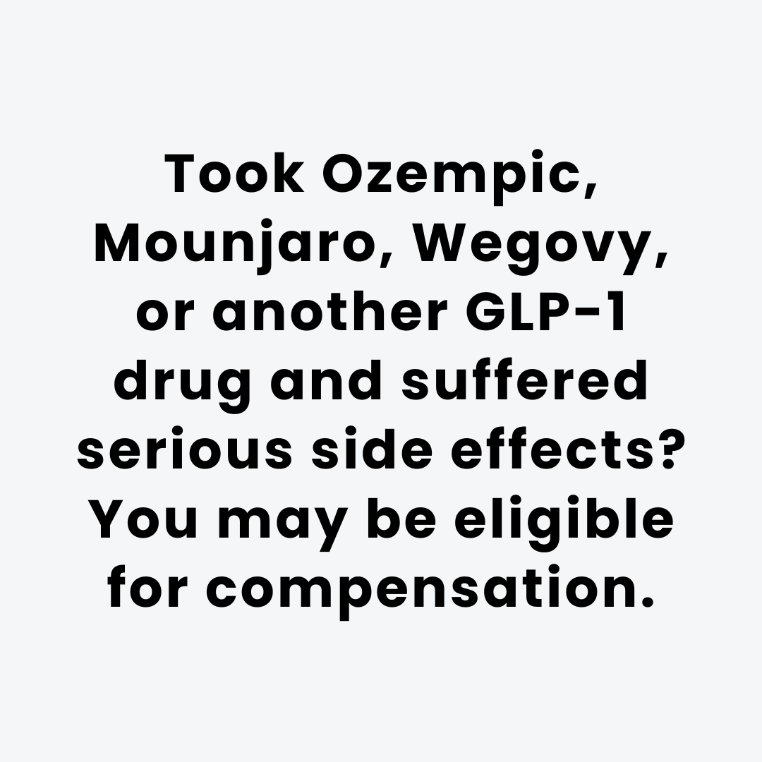 Grewal Law PLLC Facebook ad: Used Ozempic, Wegovy, or Mounjaro? Experienced Side Effects?