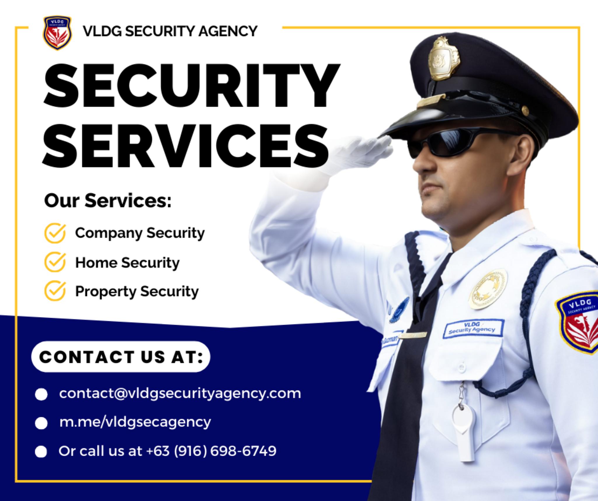 VLDG Security Agency Facebook ad: We serve corporate and private clients across CALABARZON…