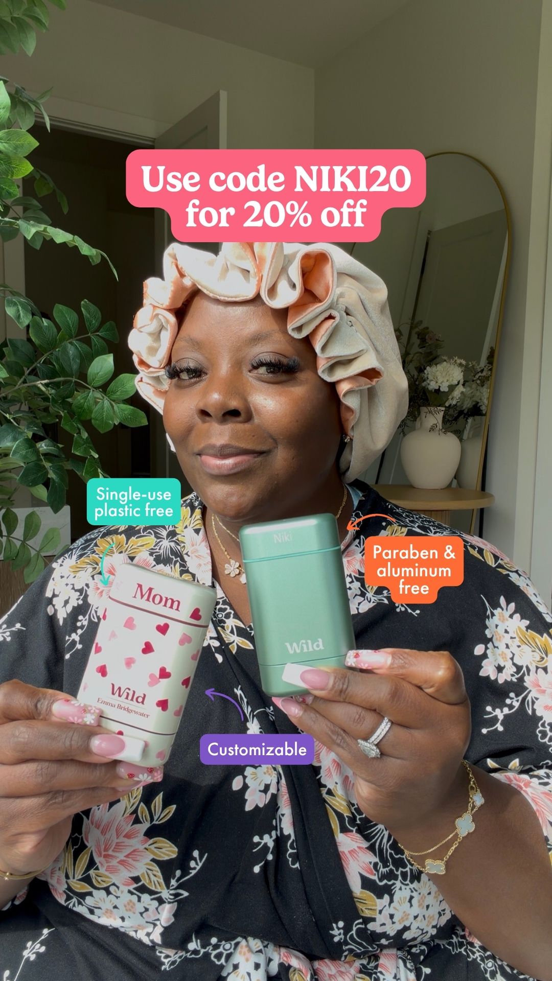 Wild Facebook ad: Get 20% off all Wild products with code NIKI20