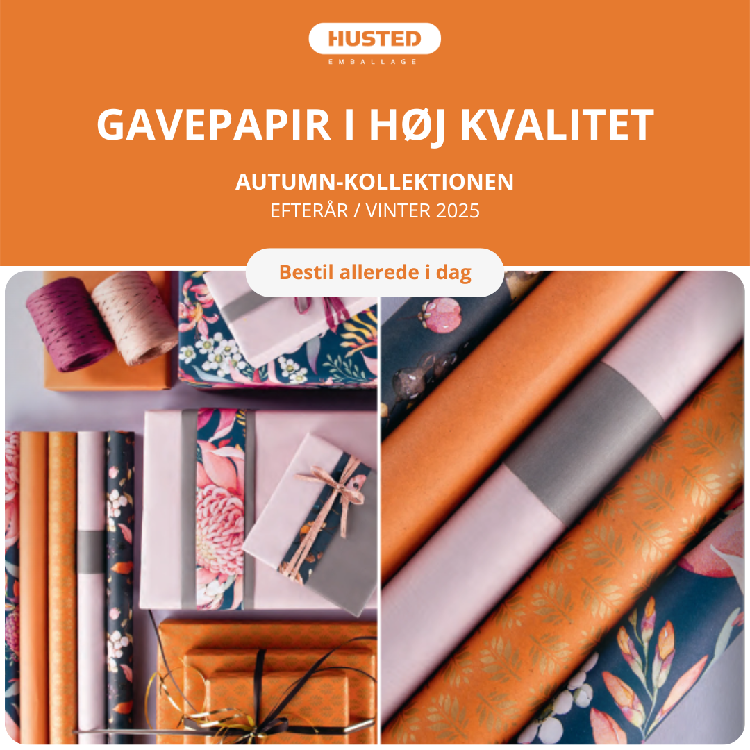 Husted emballage Facebook ad: Se alle vores kollektioner!