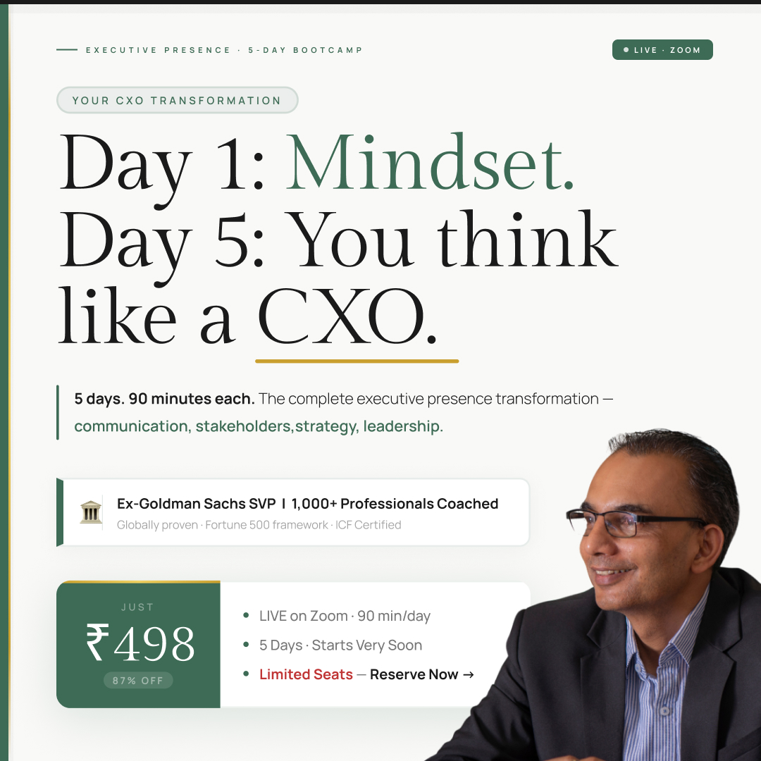 Executive Presence Mastery Bootcamp Facebook ad: Join the Bootcamp today and start building strong…