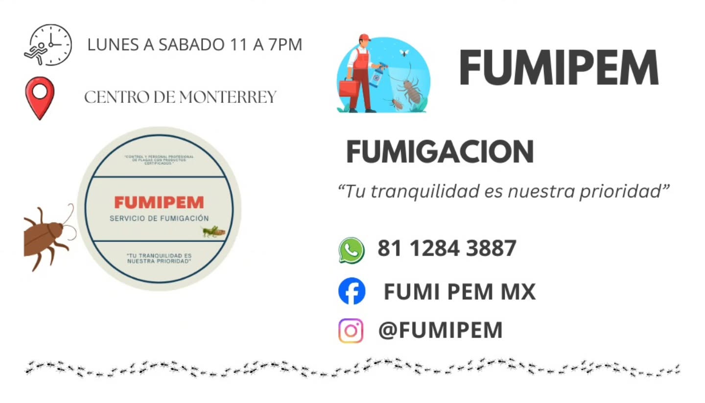 Fumipemmx Facebook ad: FUMIPEM MX, Control Profesional de Plagas