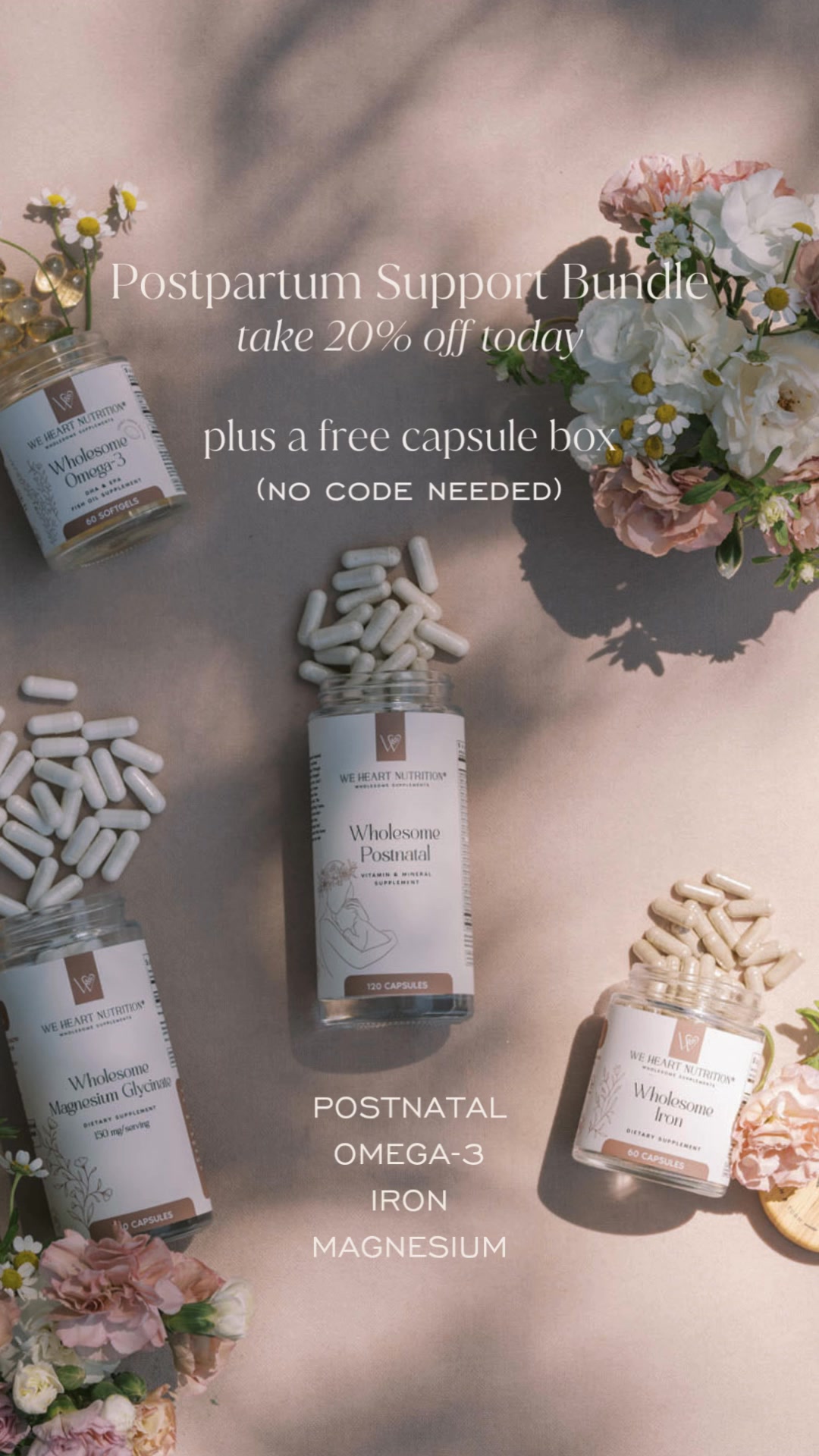 We Heart Nutrition Facebook ad: Postnatal Recovery Starts Here