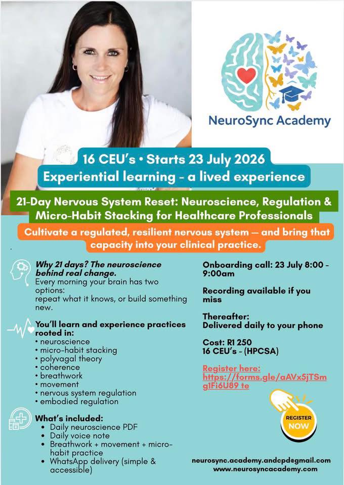 NeuroSync Academy & CPD Facebook ad: Welcome to NeuroSync Academy, CPD Courses, Nervous System…