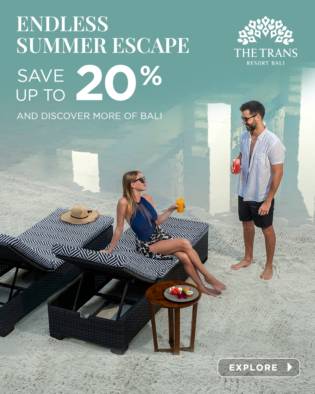 The Trans Resort Bali Facebook ad: Discover Bali, Save More