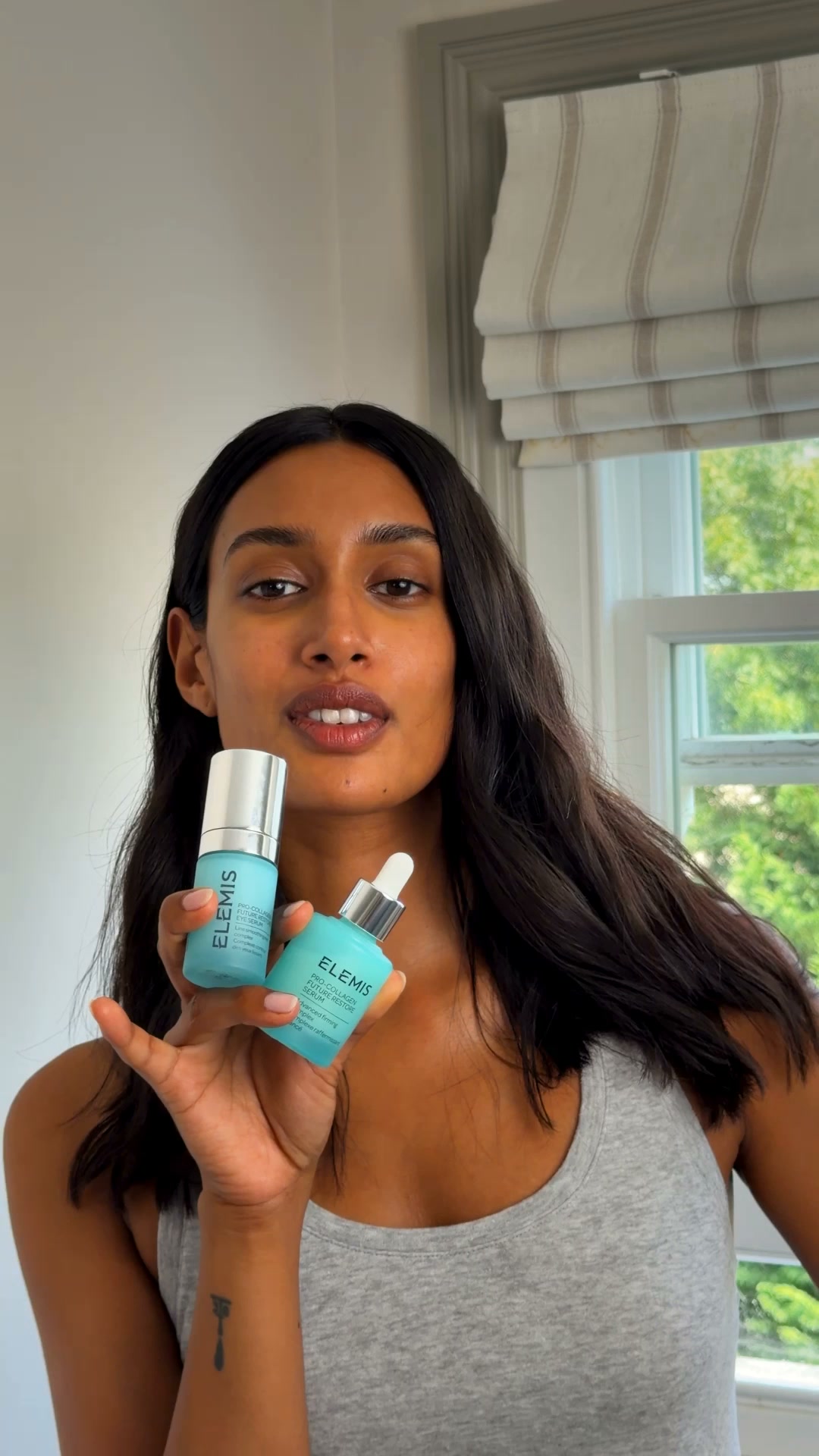 Elemis Facebook ad: Illuminates. Smooths. Firms