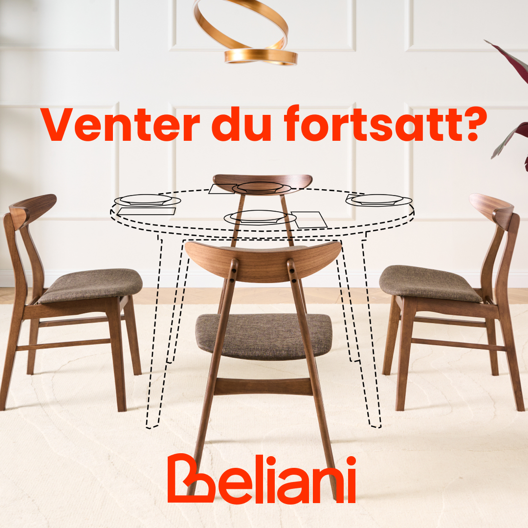 Beliani Norge Facebook ad: Hjem blir ikke ferdige av seg selv.