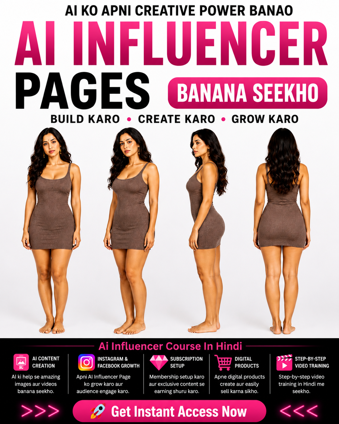 Ai B Lucky Facebook ad: AI Influencer Course in Hindi