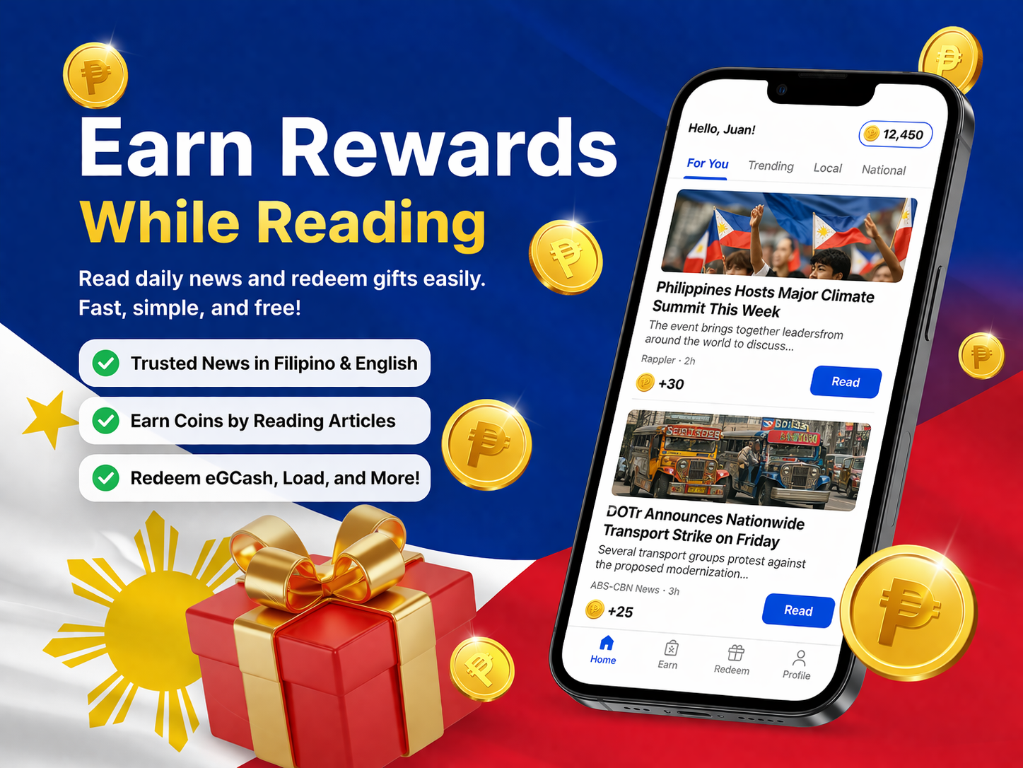 Newsday-FS Facebook ad: Earn Rewards While Reading
