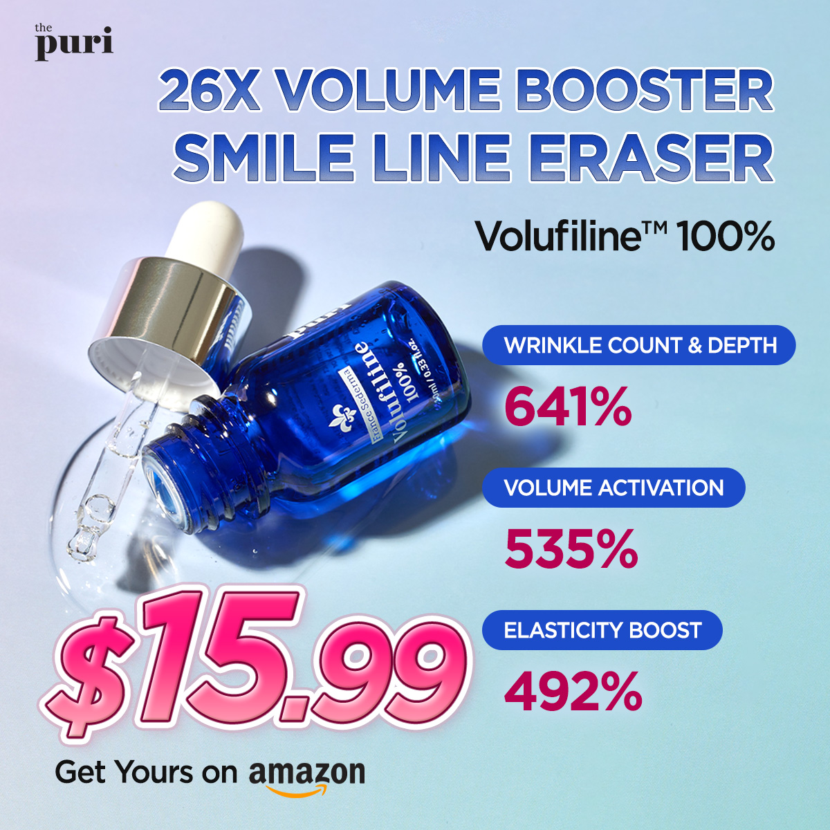 Thepuri Facebook ad: 26X Volume Booster, Volufiline 100%