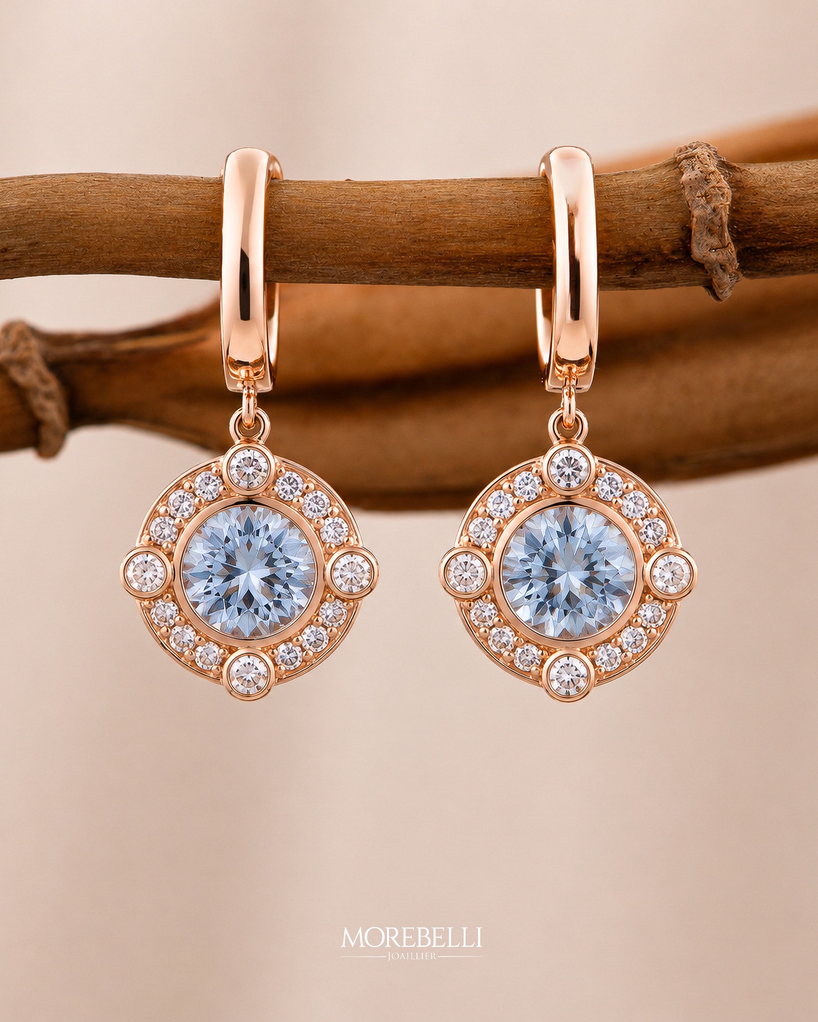 Morebelli Joaillier Facebook ad: 18K rose gold earrings