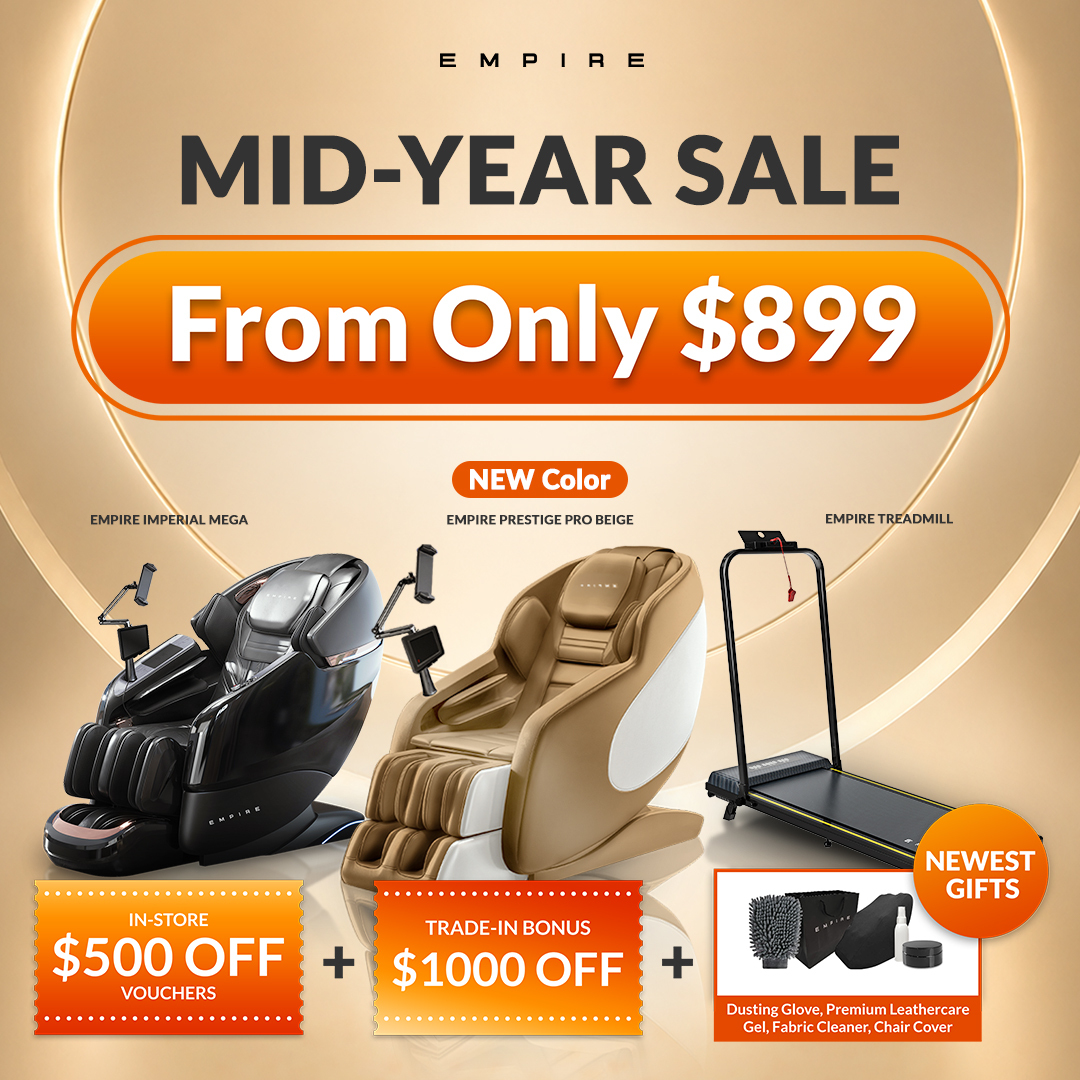 Empire Massage Chair Facebook ad: Mid Year Sale: From ONLY $899!