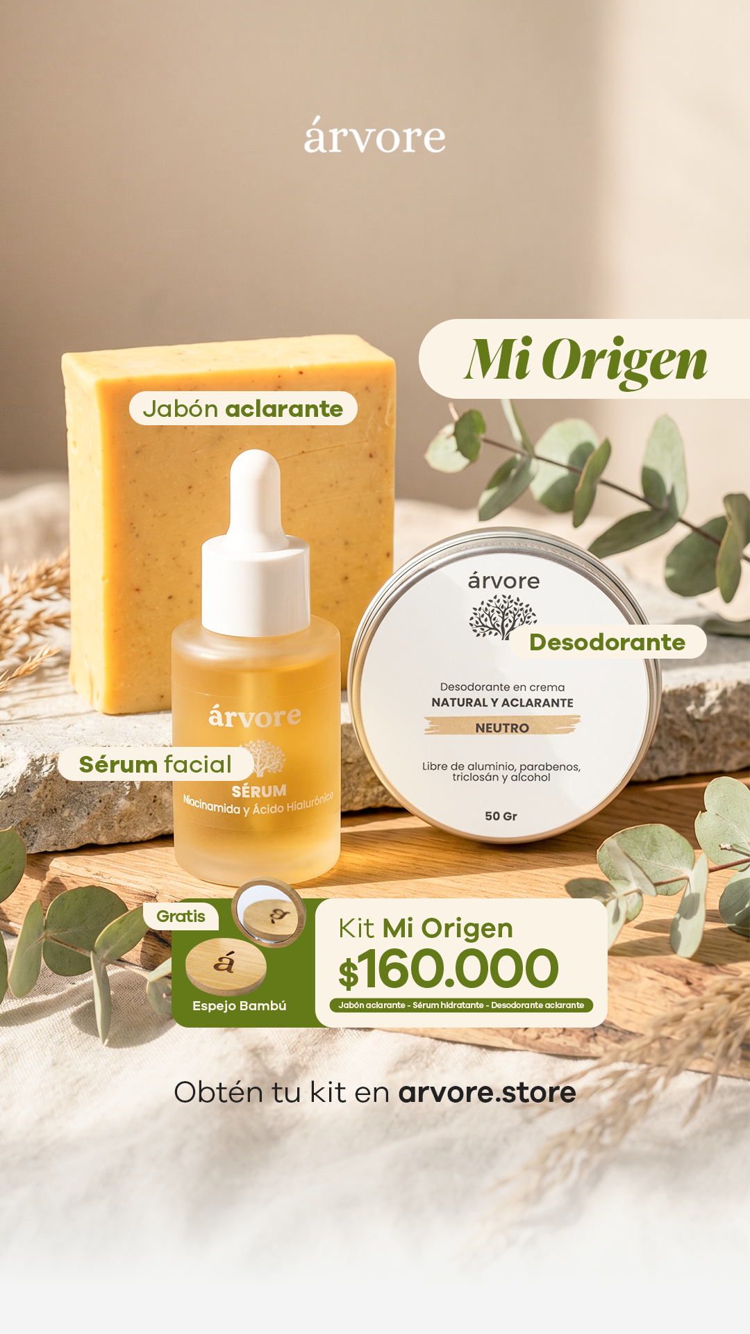 Árvore -Cosmética Natural y Cuidado Personal Facebook ad: 100% vegano y sin aluminio