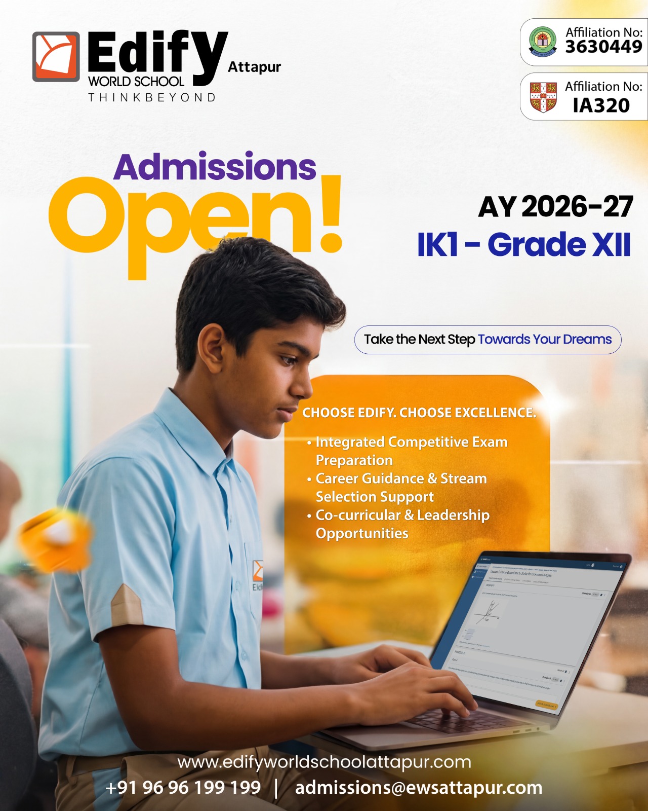 Edify World School Attapur Facebook ad: CBSE or Cambridge? Give Them Both!