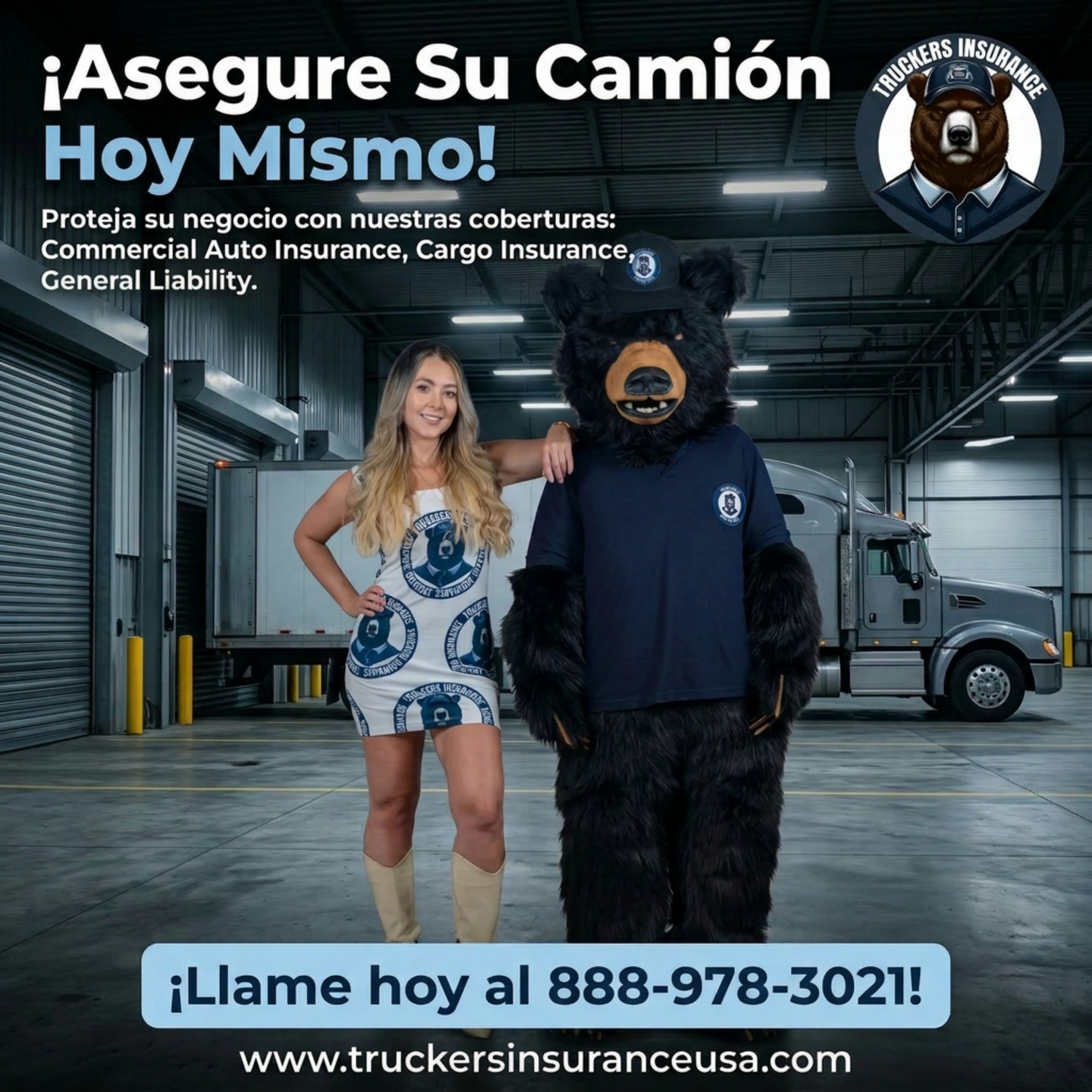 Truckers Insurance USA Facebook ad: Cobertura comercial para box truck en USA.