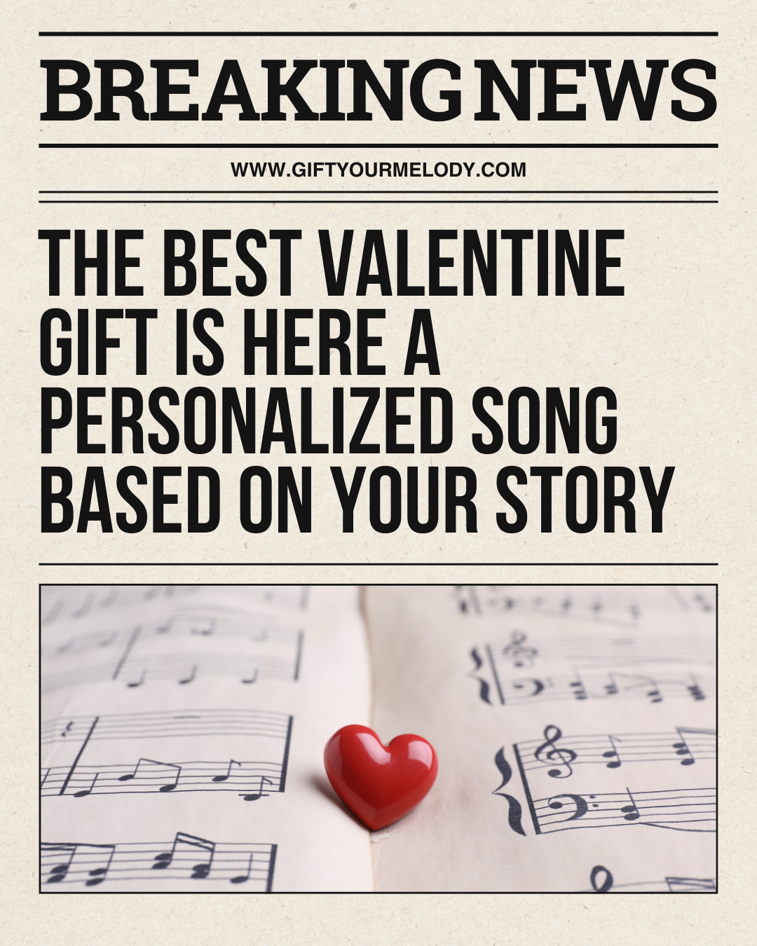 Gift Your Melody Facebook ad: Your Story, Turned Into a Song