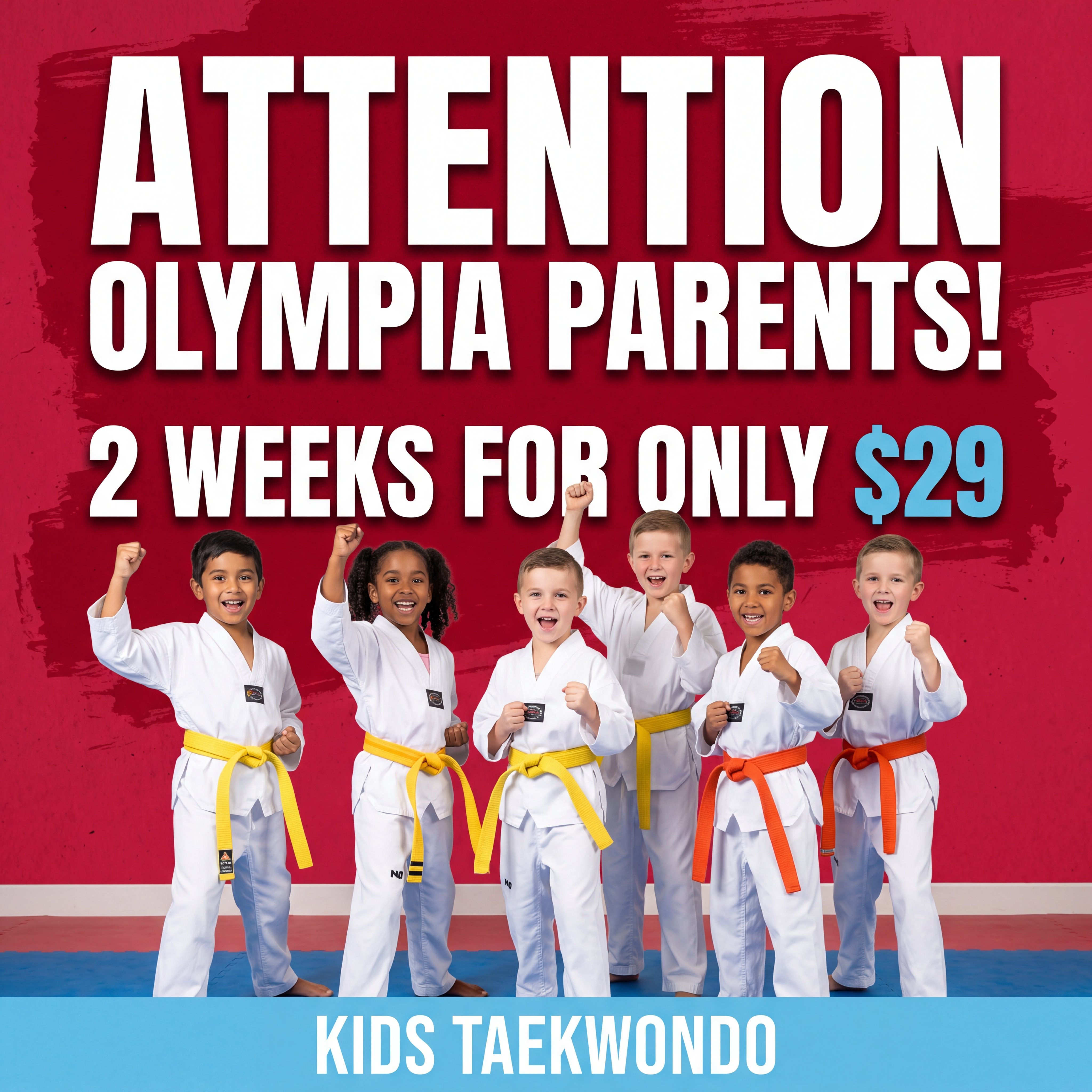 U.S. Martial Arts Center Facebook ad: 2 Weeks of Kids Taekwondo, Only $29