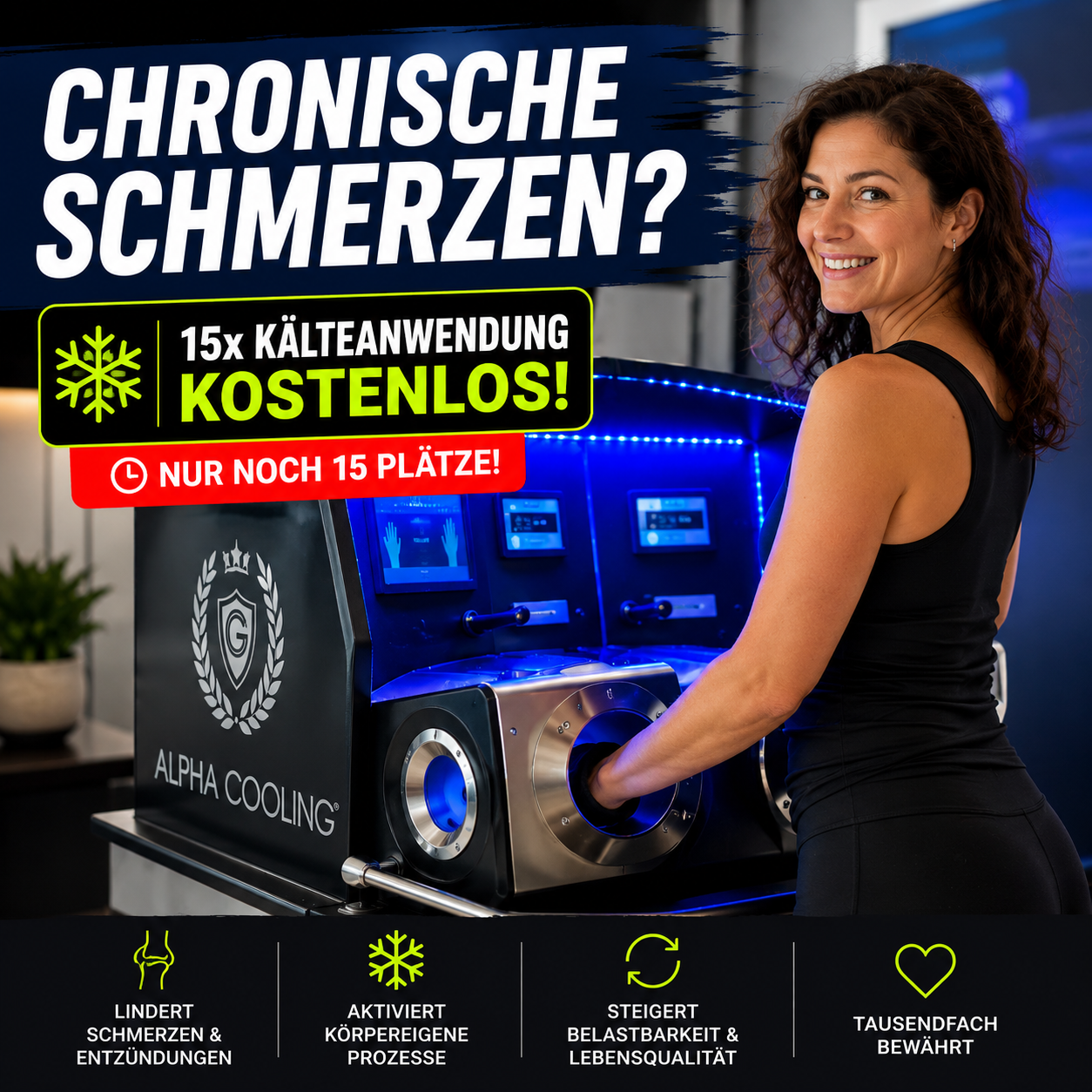 Medigym-Wegberg Facebook ad: 15 x KOSTENLOSE KÄLTEANWENDUNG