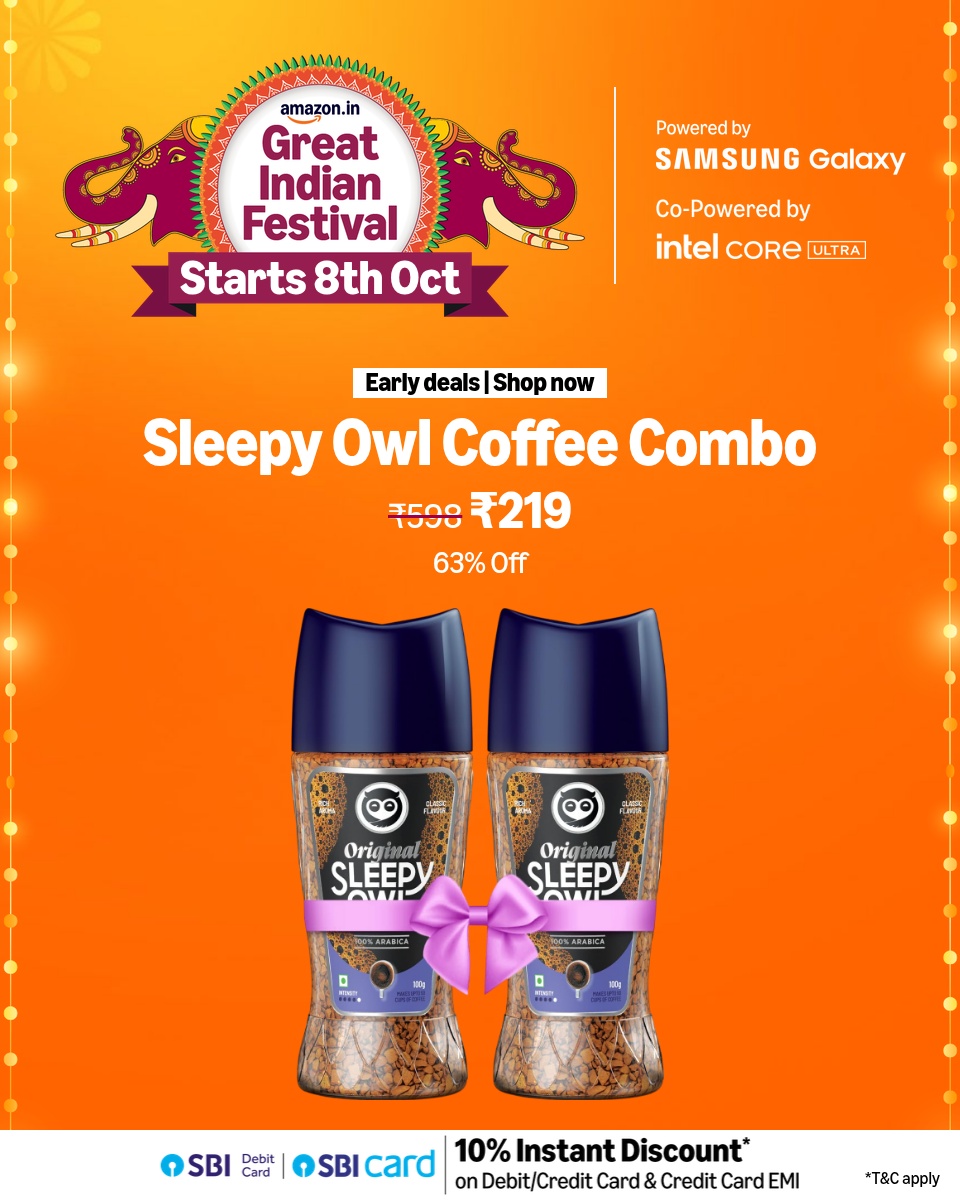Amazon India Facebook ad: NESCAFÉ at ₹234 | 48% Off