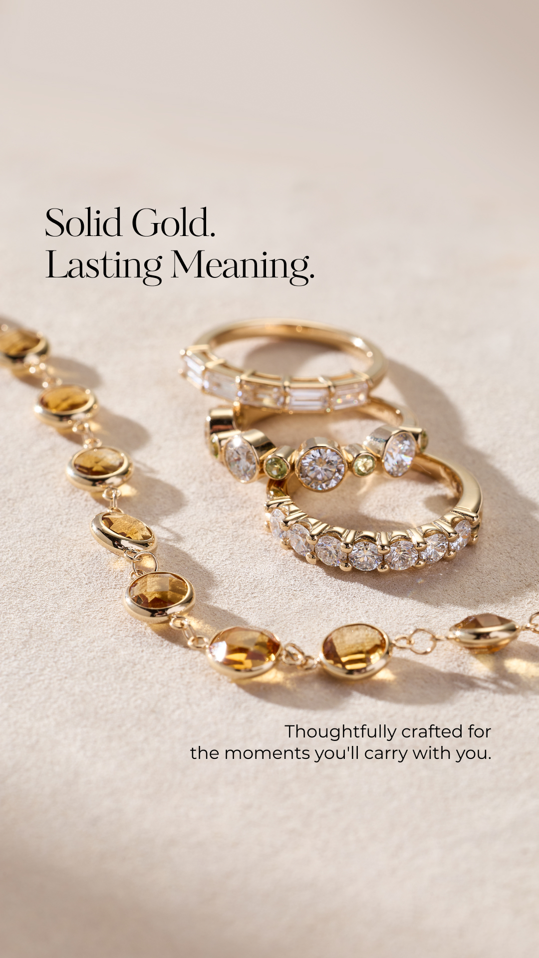 HAVERHILL Collection Facebook ad: 14k Gold Birthstone Jewelry