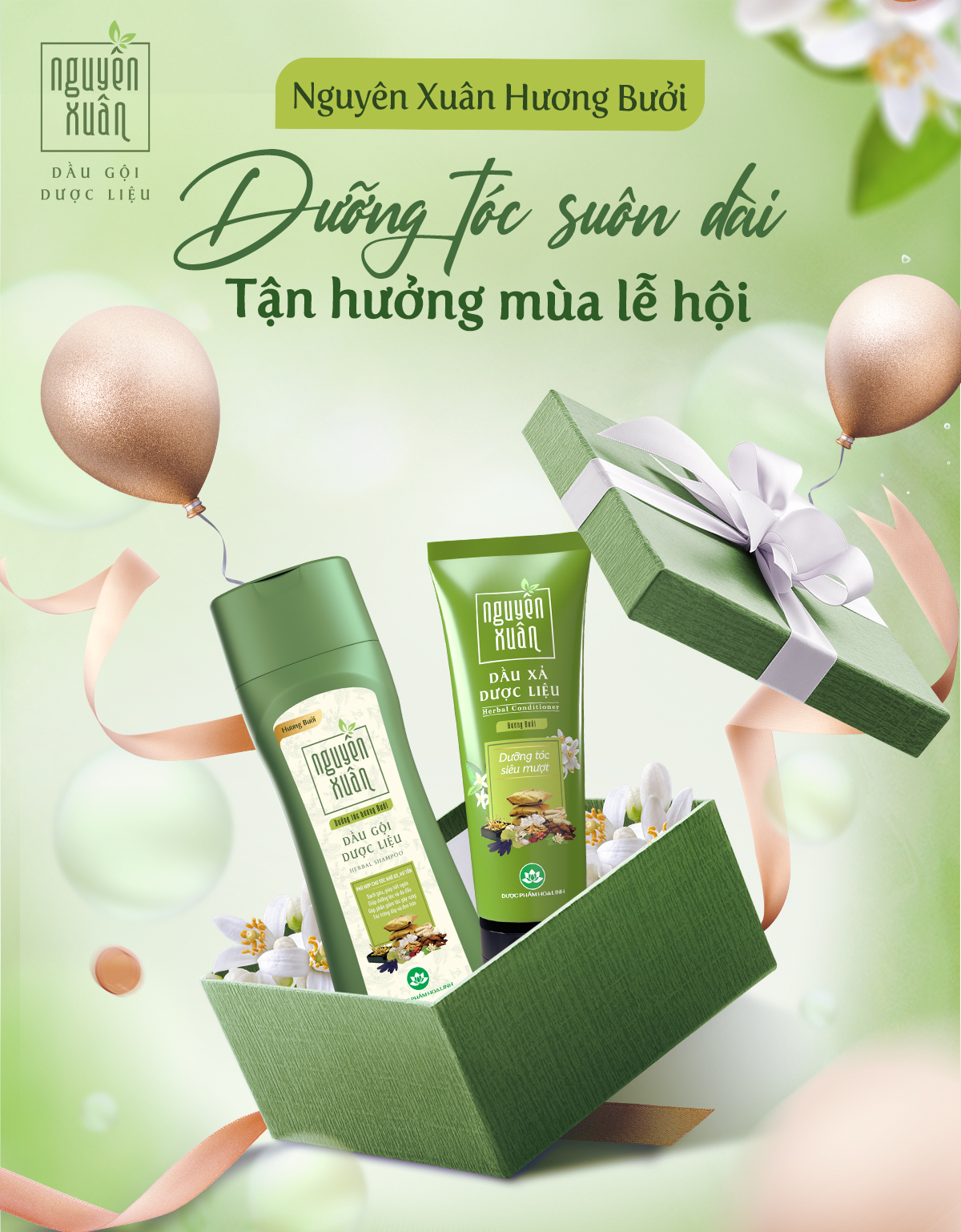 Nguyên Xuân Facebook ad: Dầu gội Nguyên Xuân Hương Bưởi