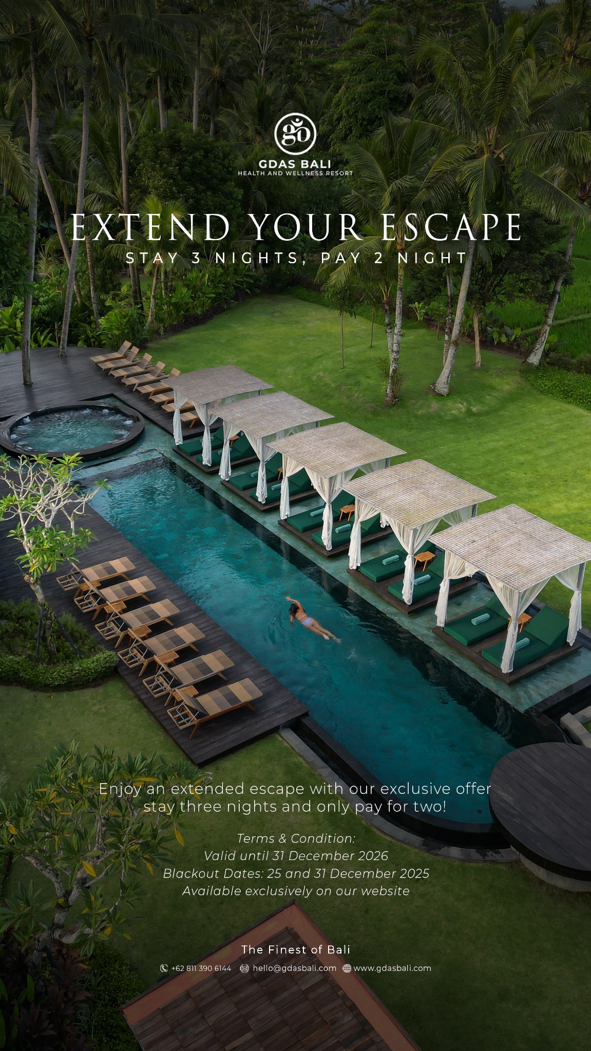 Gdas Bali Health and Wellness Resort Facebook ad