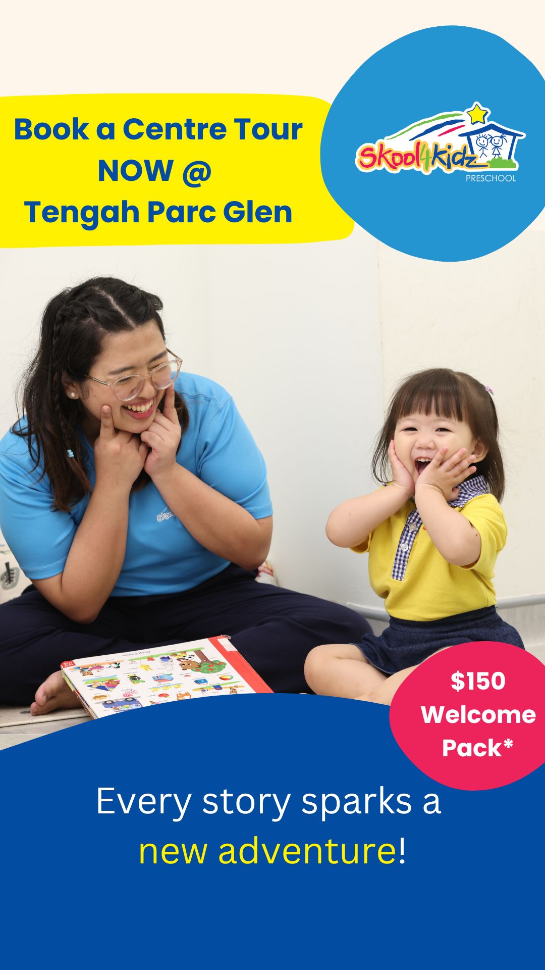 Skool4Kidz Preschools Facebook ad from Nov 12, 2025