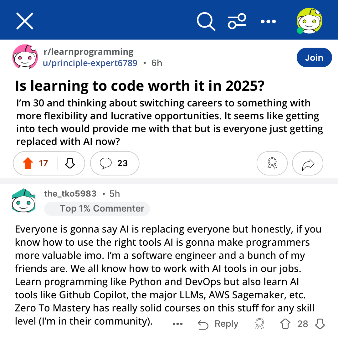 Zero To Mastery Facebook ad