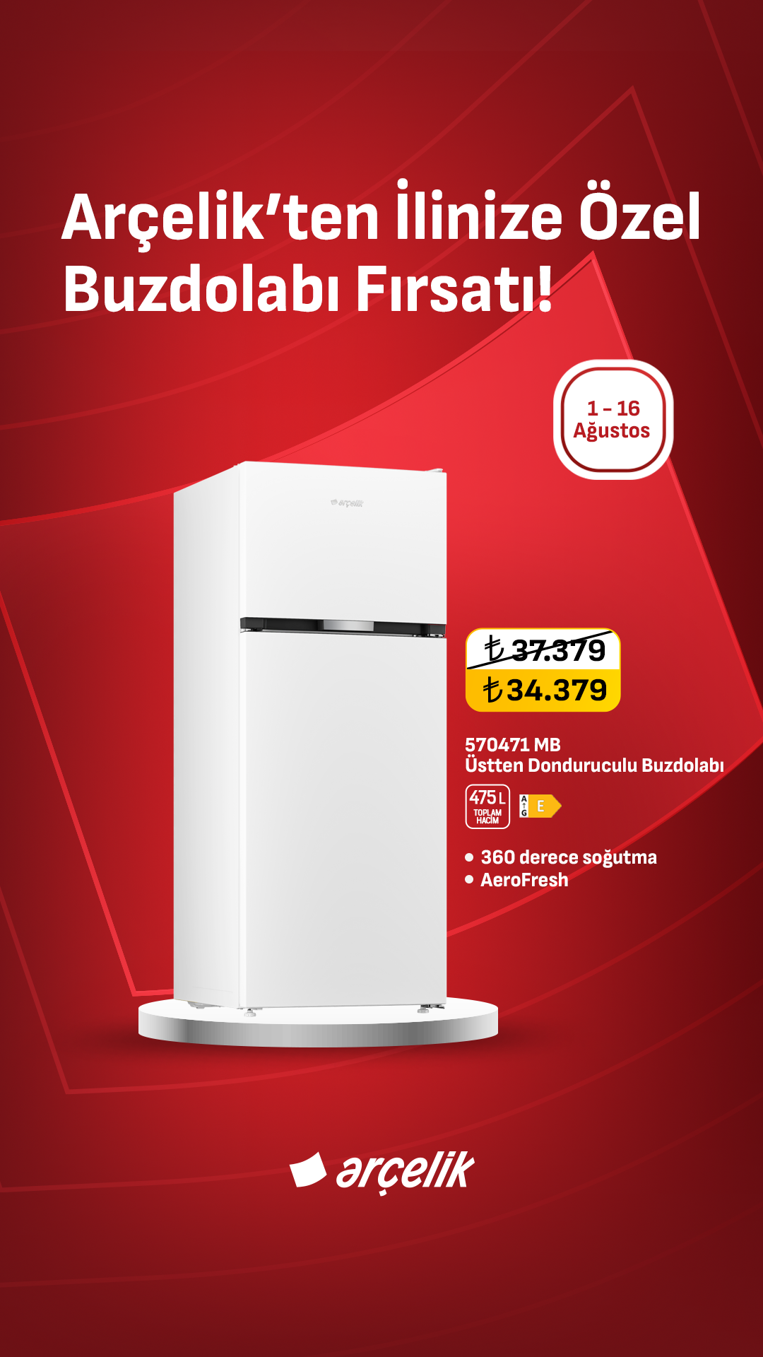 Arçelik Facebook ad from Aug 11, 2026