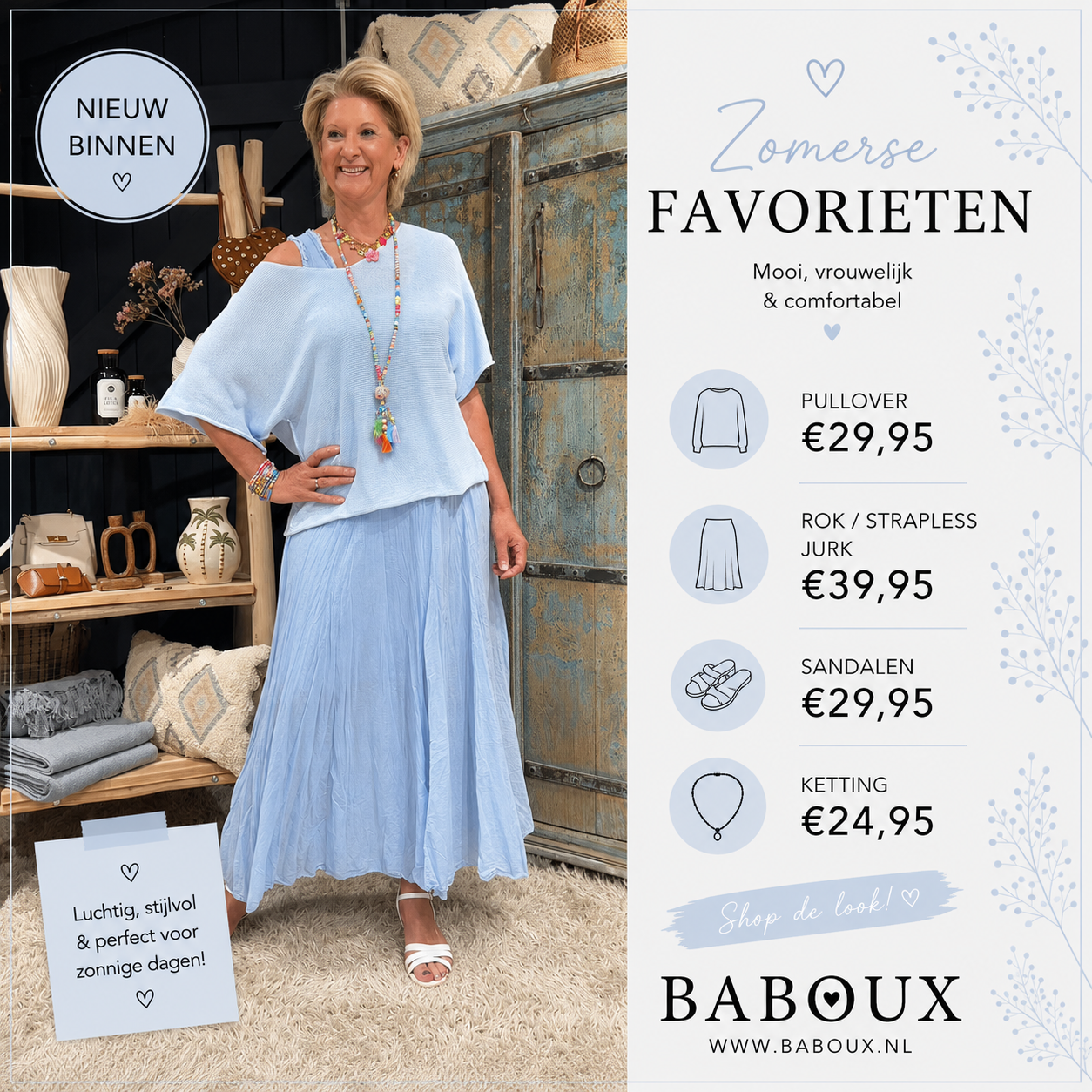Baboux betaalbare damesmode Facebook ad