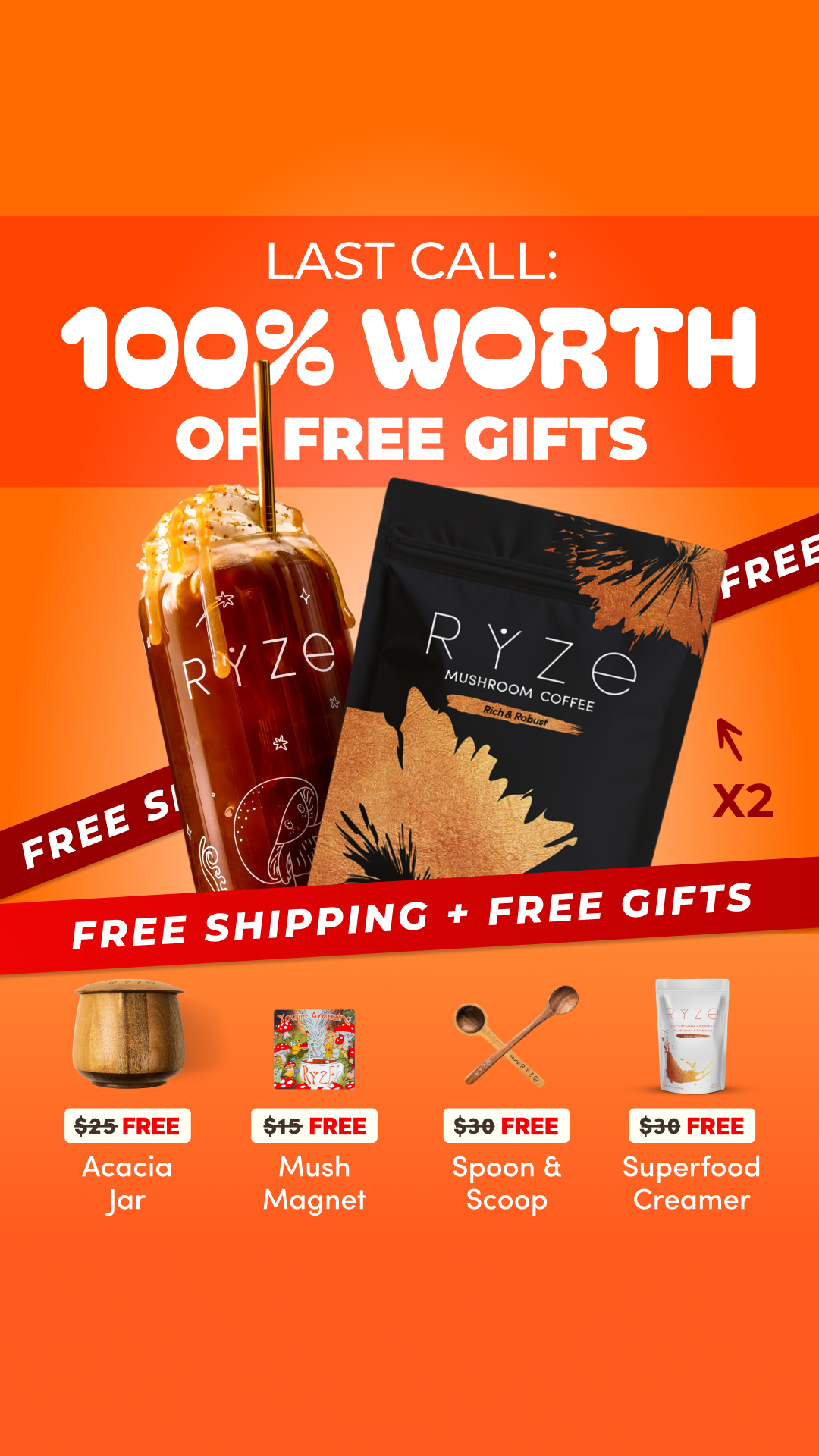 RYZE Superfoods Facebook ad