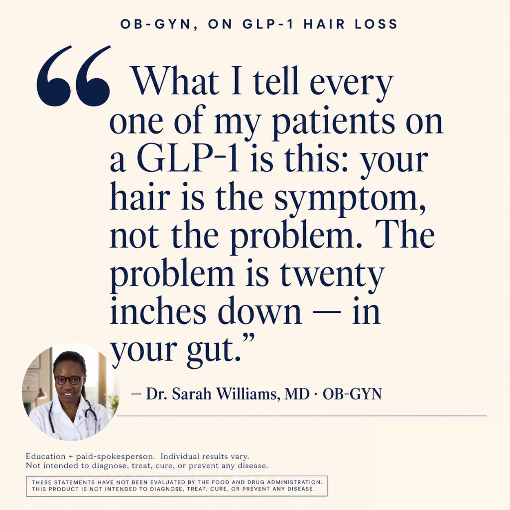 Dr. Sarah Williams Facebook ad: An OB-GYN's open letter on GLP-1 hair loss