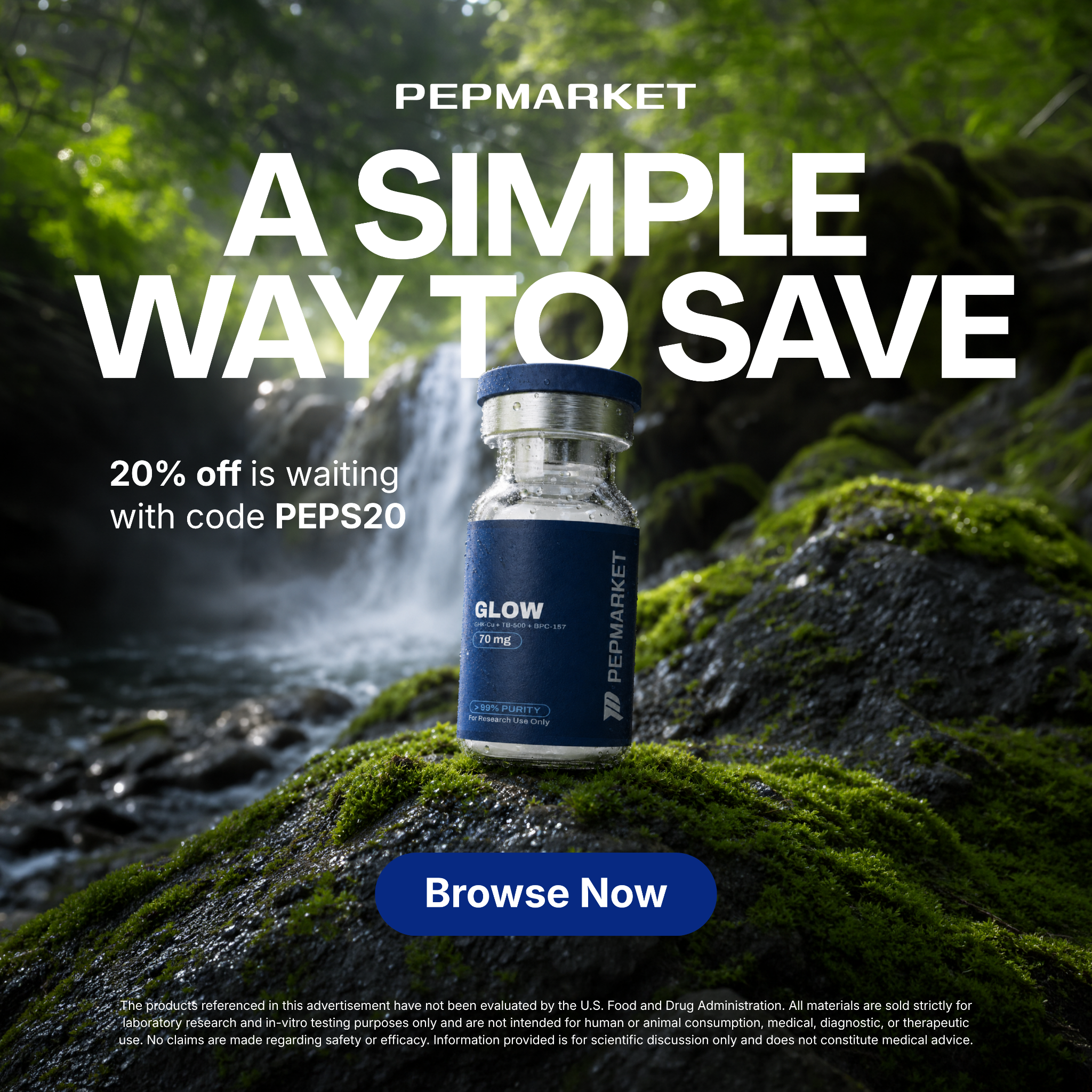 Pep Market Facebook ad: Save 20% With PEPS20