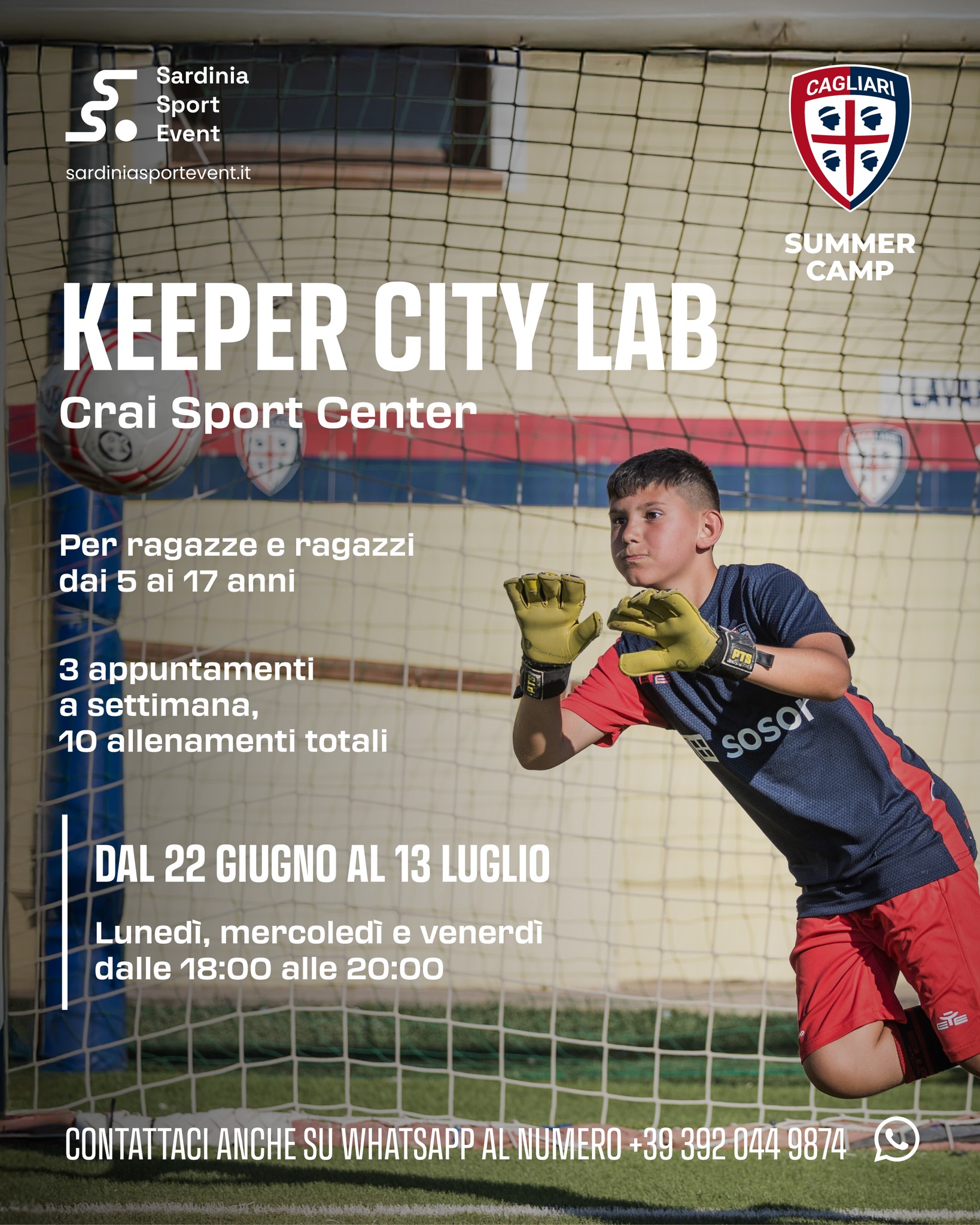 Summer Camp Cagliari Calcio Facebook ad from Mar 3, 2026