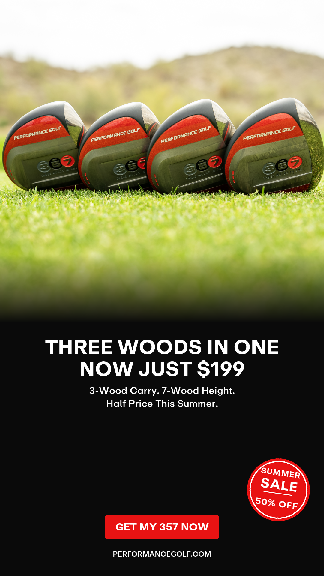 Performance Golf Facebook ad