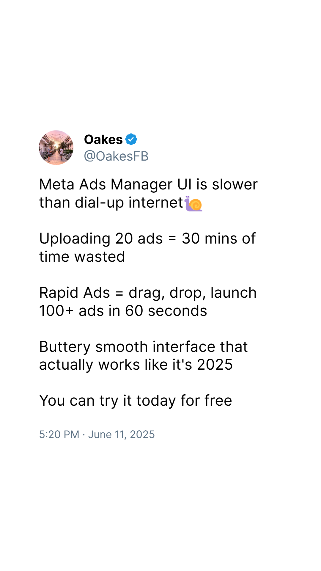 Rapid Ads Facebook ad